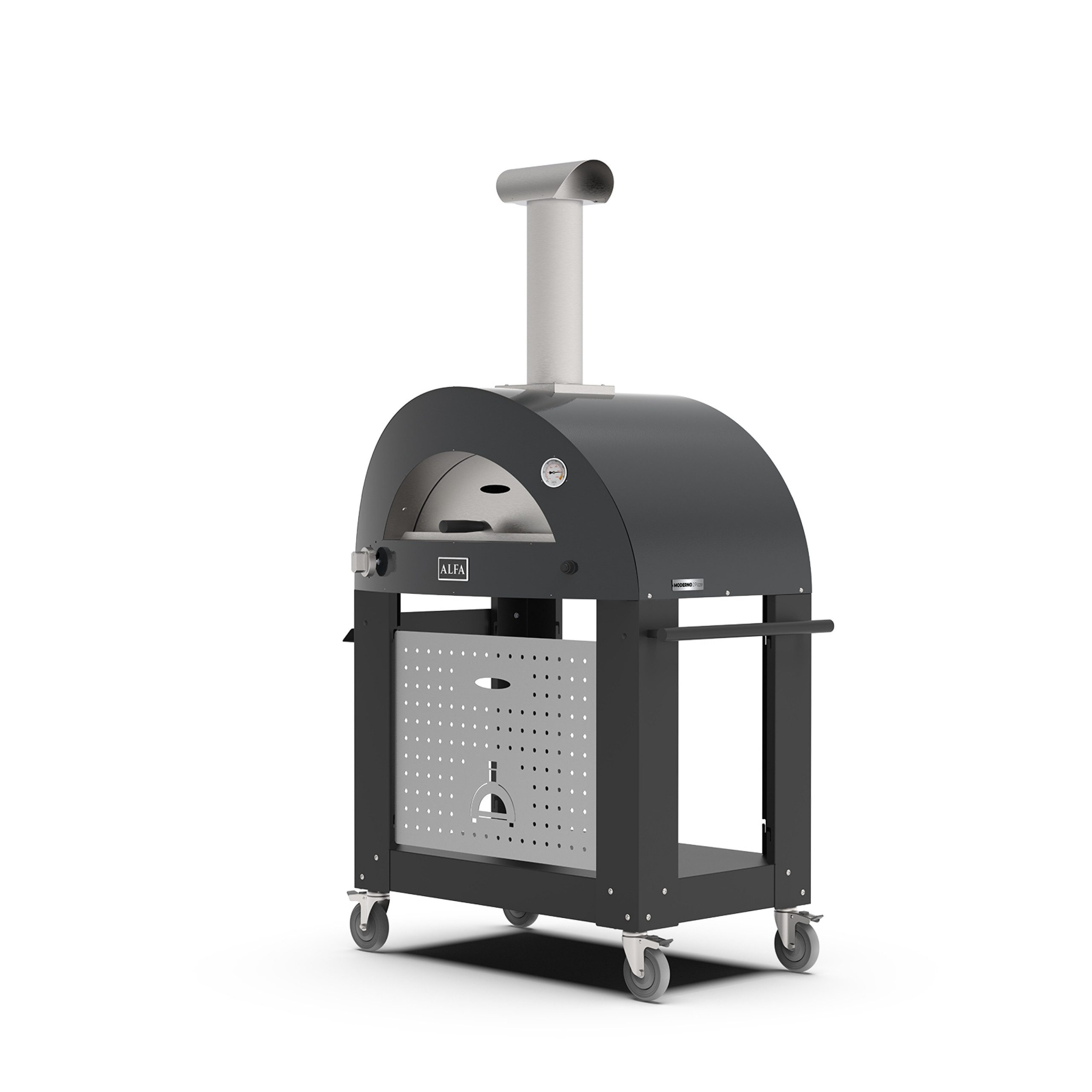 Alfa Forni Pizzaofen Alfa Forni Unterbau 4 Pizze für CLASSICO Pizzaofen Schwarz BF-4P-NEGO