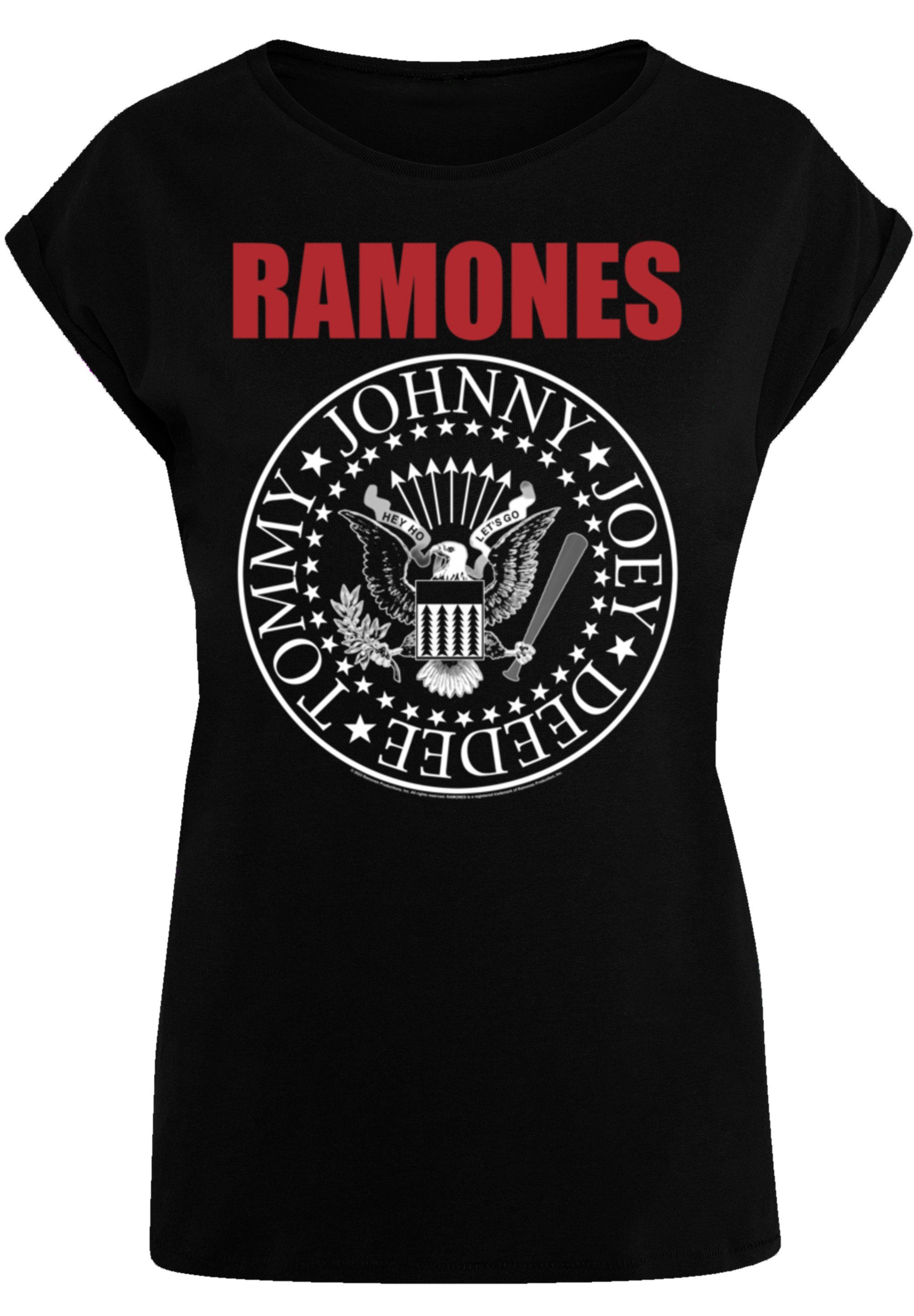 F4NT4STIC T-Shirt Ramones Rock Musik Band Red Text Seal Premium Qualität,  Band, Rock-Musik, Offiziell lizenziertes Ramones T-Shirt