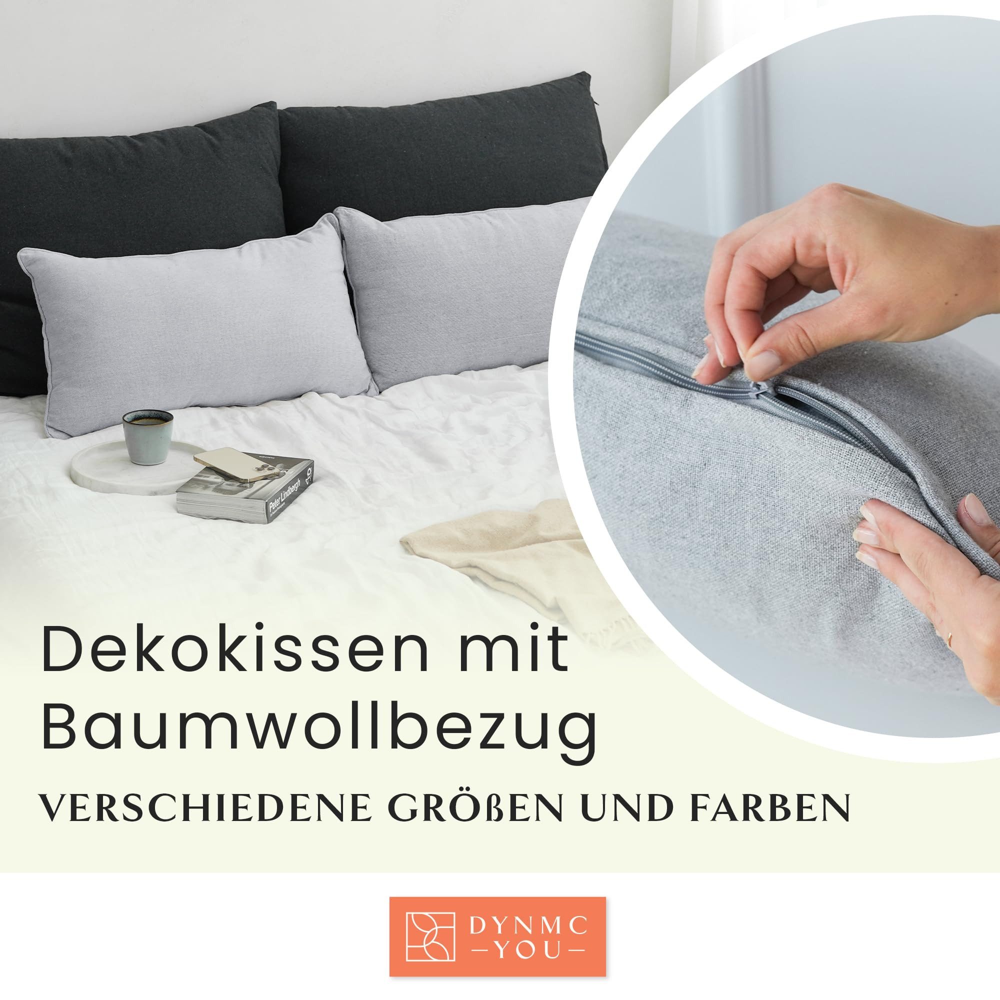 DYNMC you Sofakissen mit Füllung und Bezug - 2er Set mit Viel Füllung, Rück günstig online kaufen
