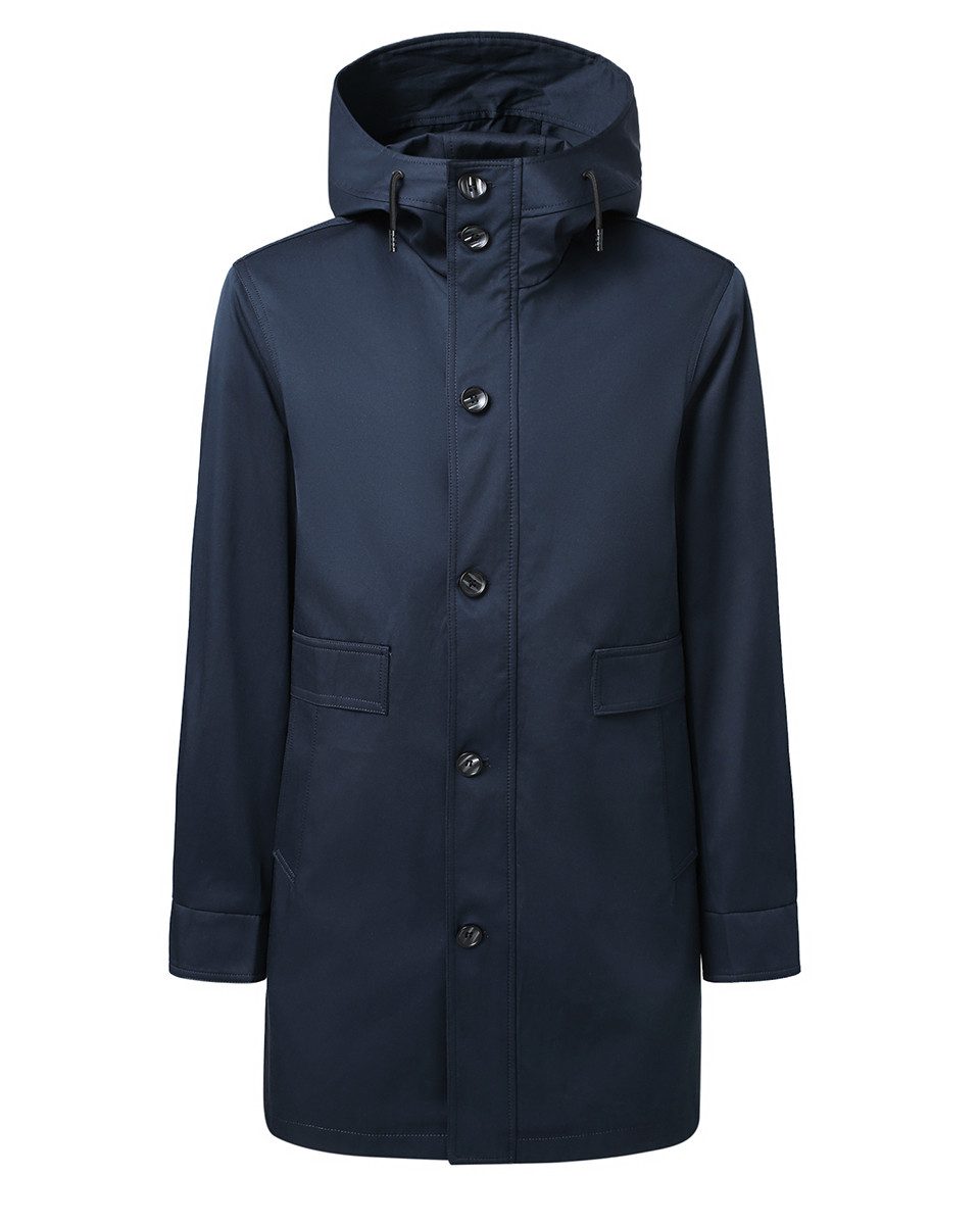 Allthemen Trenchcoat Herren Trechcoat mit Kapuze Freizeit Regular Fit Übergangsmantel mit Bequemem Baumwoll Mischgewebe, für Vielfältige Freizeitoutfits