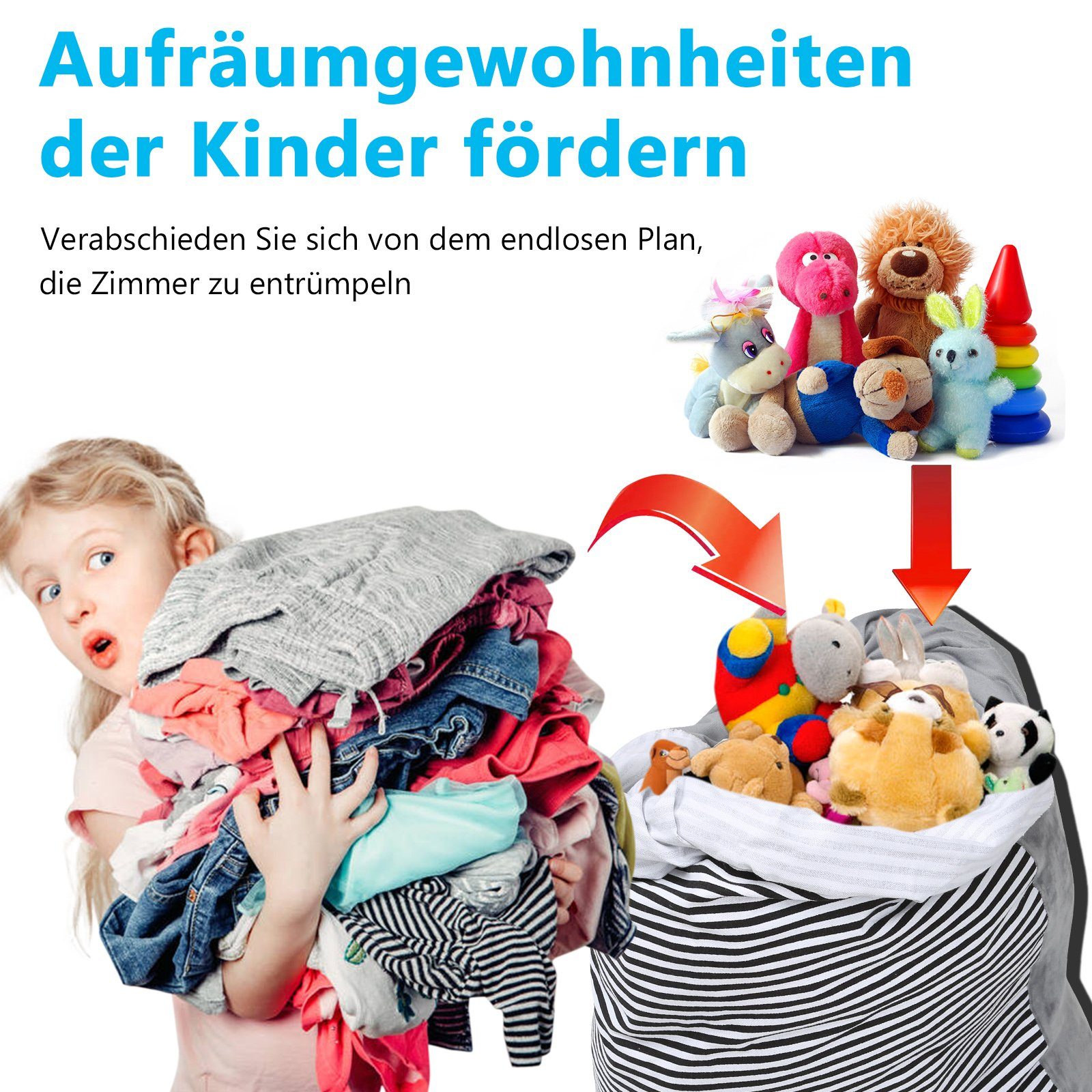 Stofftier-Sitzsack-Aufbewahrung Sitzsack Stuhl, Lospitch 2St.Kindersitzsäcke, Sitzsack