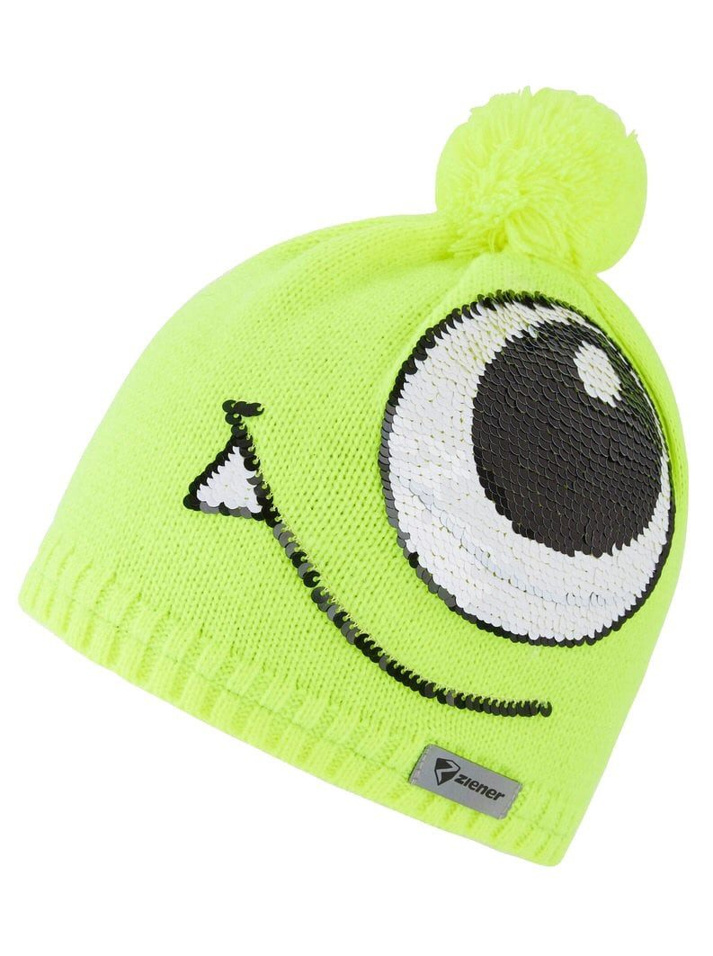 Ziener Strickmütze (Pompon) Iago neongrün Kinder