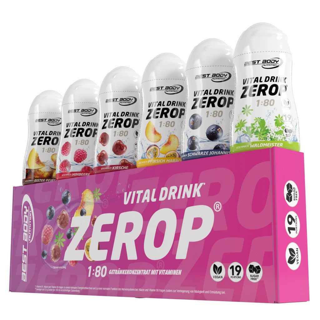 Best Body Nutrition Vital Drink Zerop - Mix Tray - 6 x 48 ml Squeeze Flasche Flüssigkeit, Getränk
