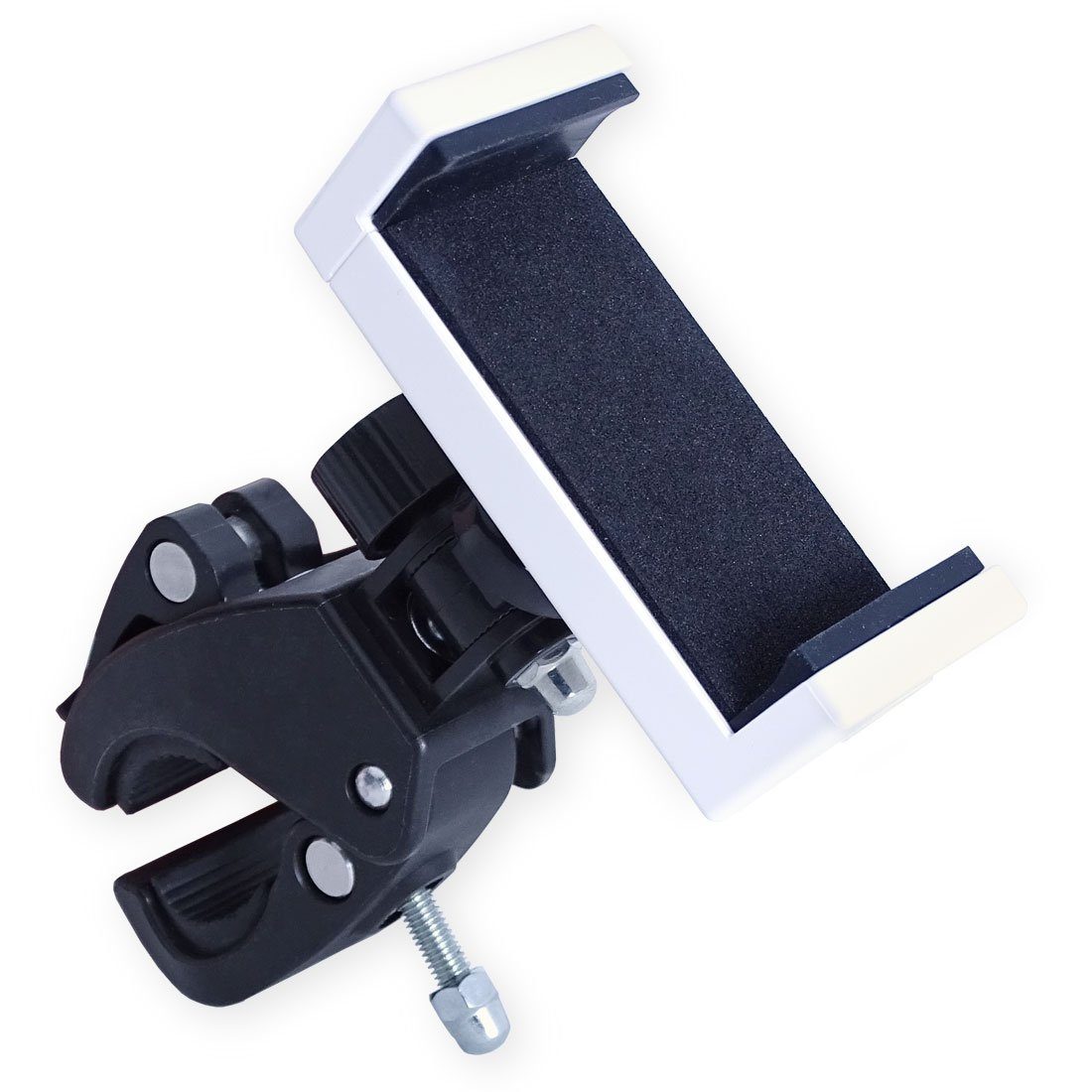 keepdrum Smartphone-Halterung keepdrum variable Smartphone Halterung Weiß, (bis 3,5 Zoll, anchraubbar, Einfache Montage durch Schnellspanner)