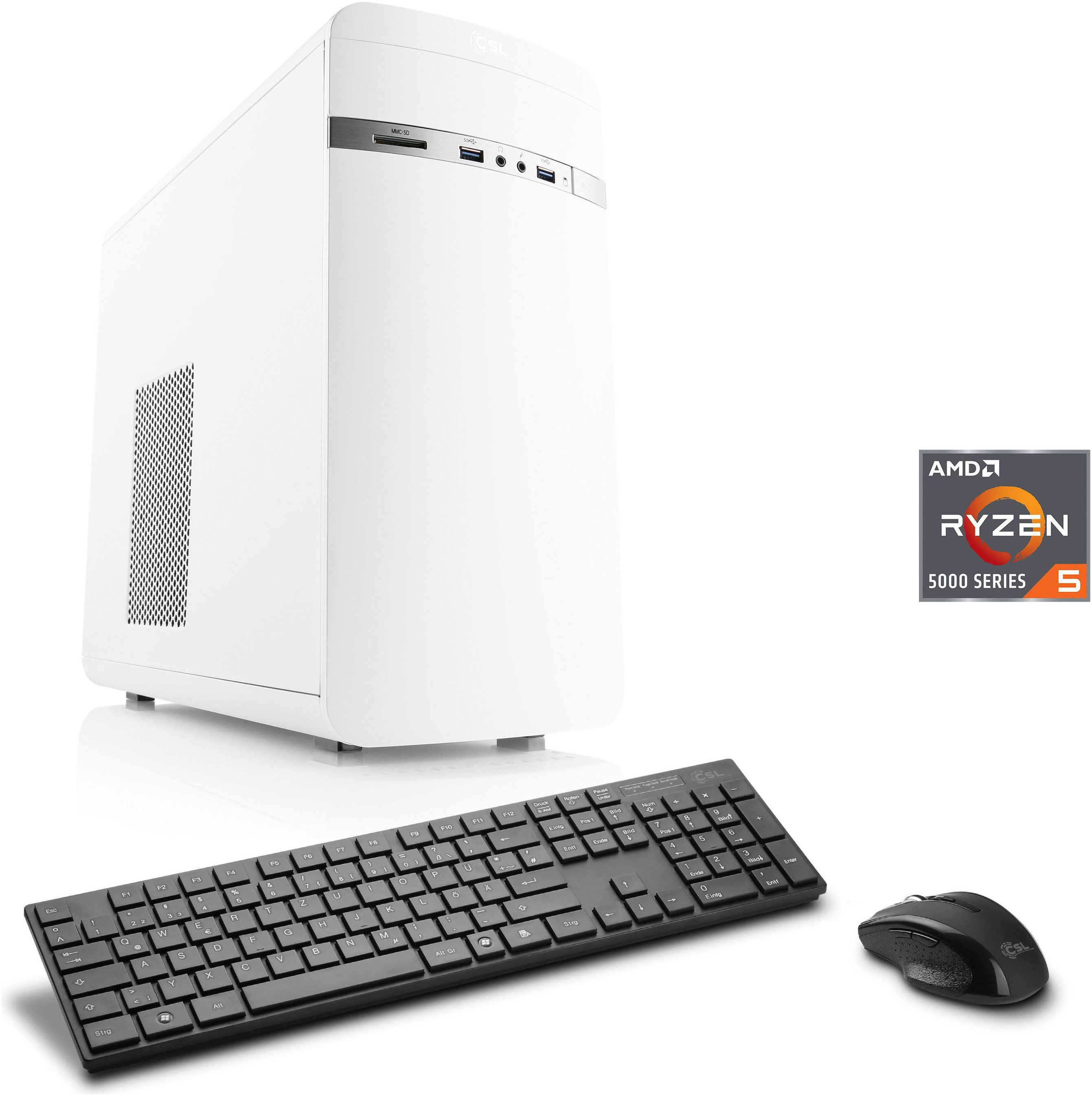 CSL Sprint V28987 Gaming-PC (AMD Ryzen 5 5600G, Radeon Graphics, 8 GB RAM, 500 GB SSD, Luftkühlung)