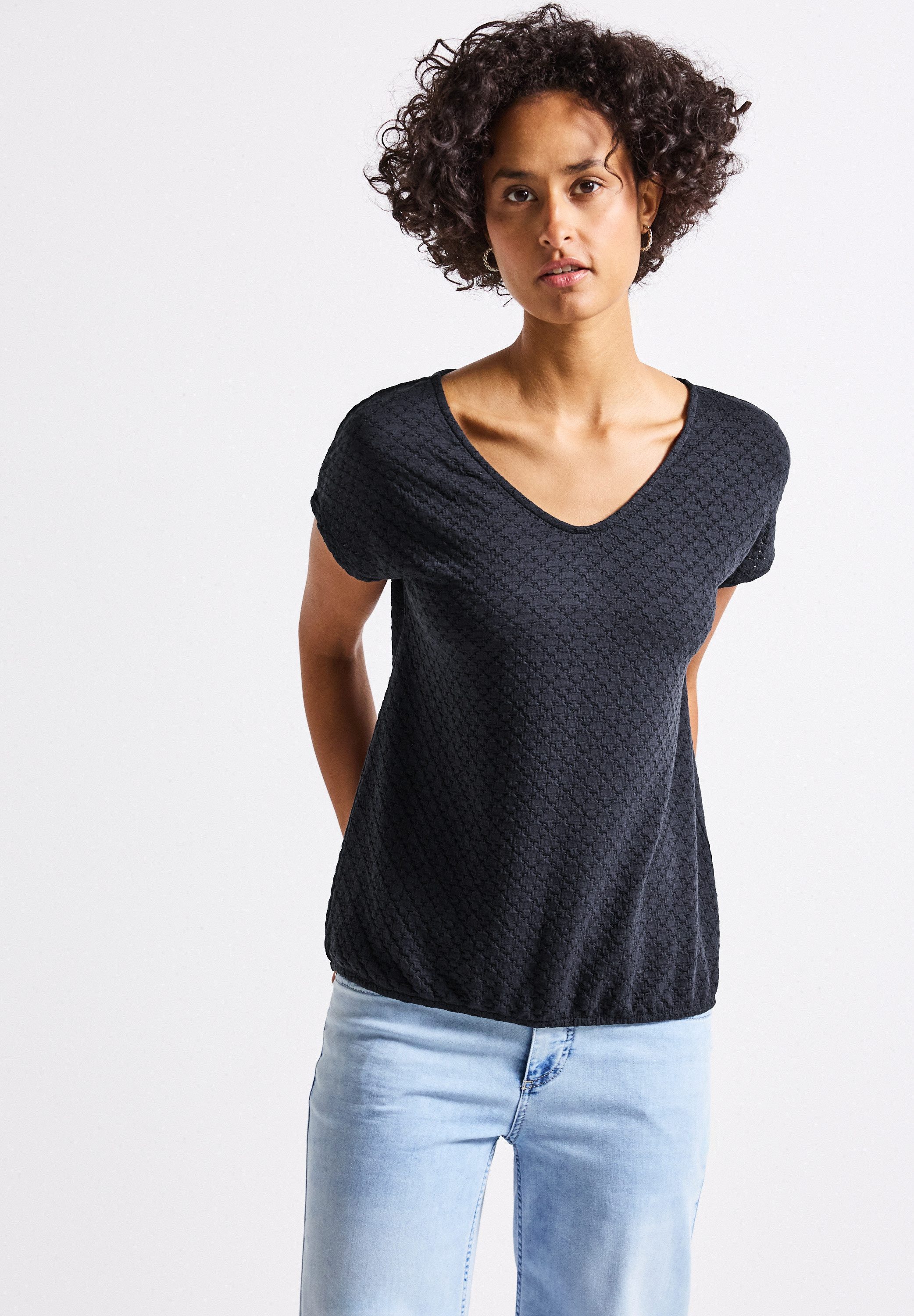 STREET ONE T-Shirt, mit Elastiksaum günstig online kaufen