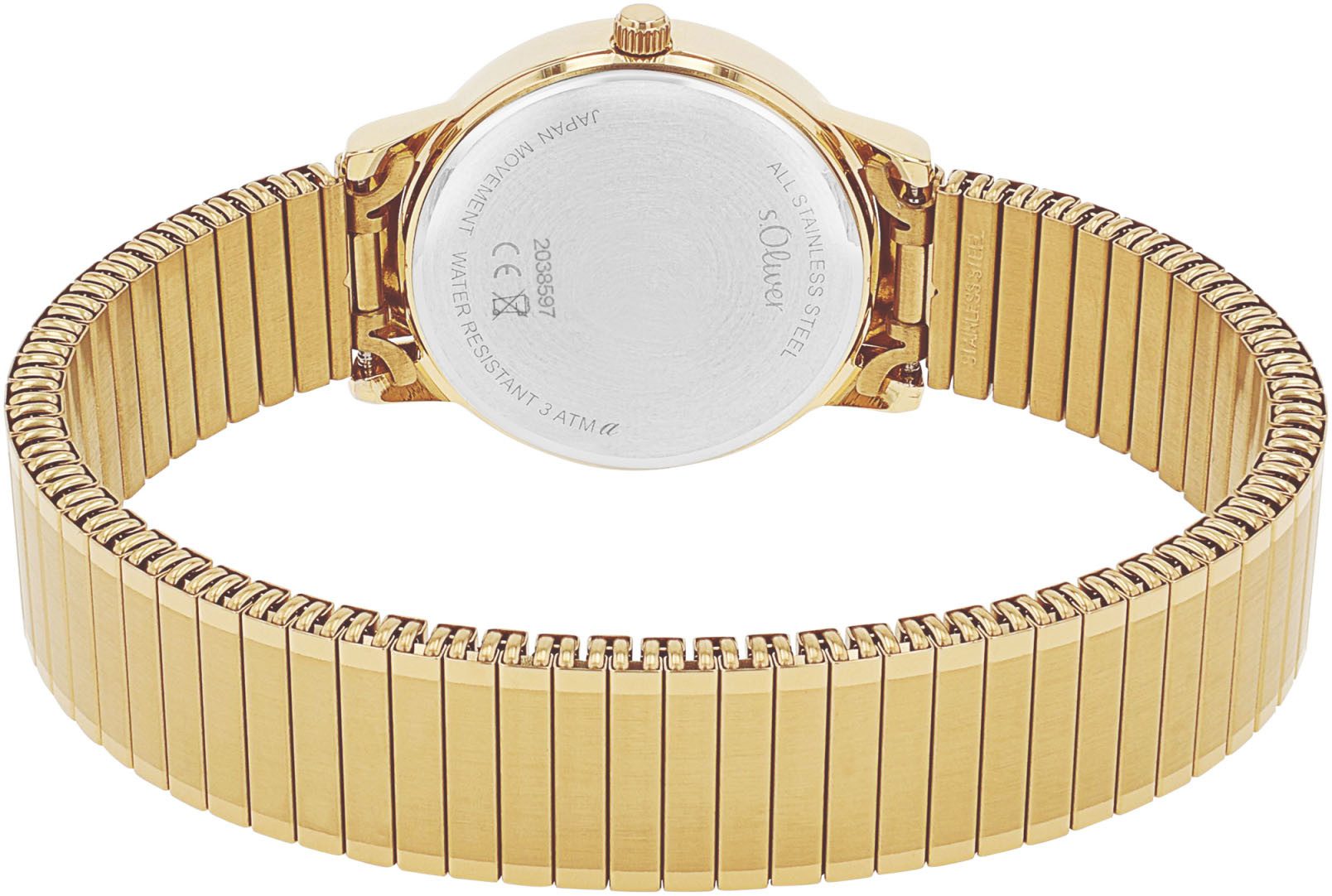 s.Oliver Quarzuhr 2038597, Armbanduhr, Damenuhr, Edelstahlarmband, Flexband günstig online kaufen