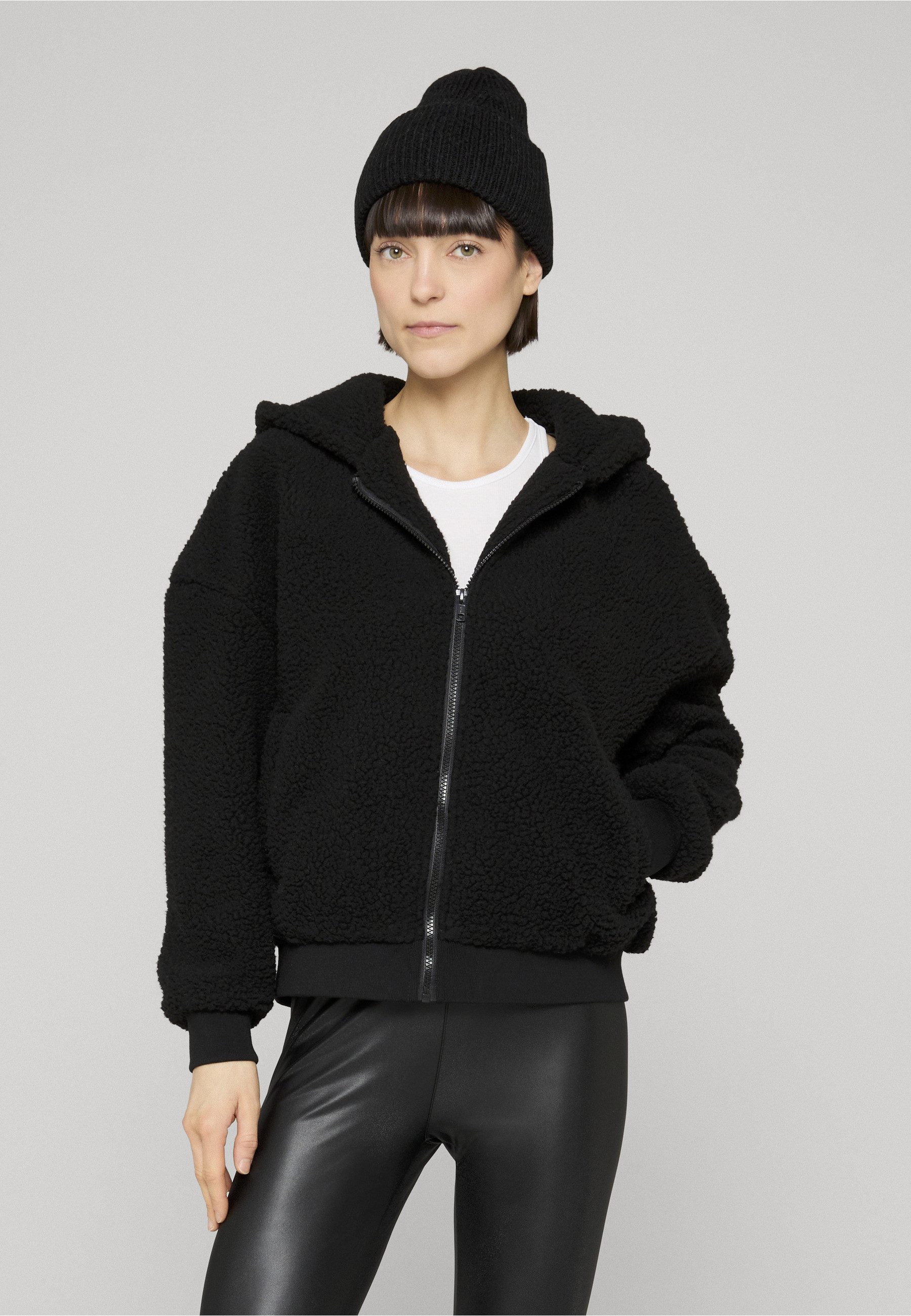 URBAN CLASSICS Sweatjacke Urban Classics Damen Ladies Oversized Sherpa Zip Hoody