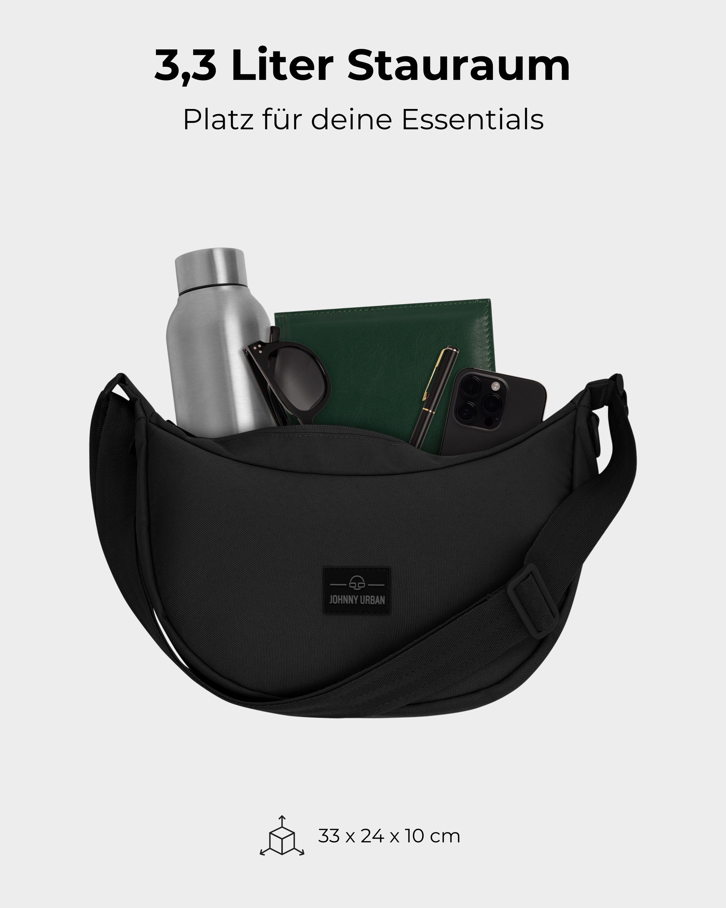 Johnny Urban Umhängetasche Ally Medium Half Moon Bag, Stylische Crossbody Bag in Halbmond Form, Wasserabweisend