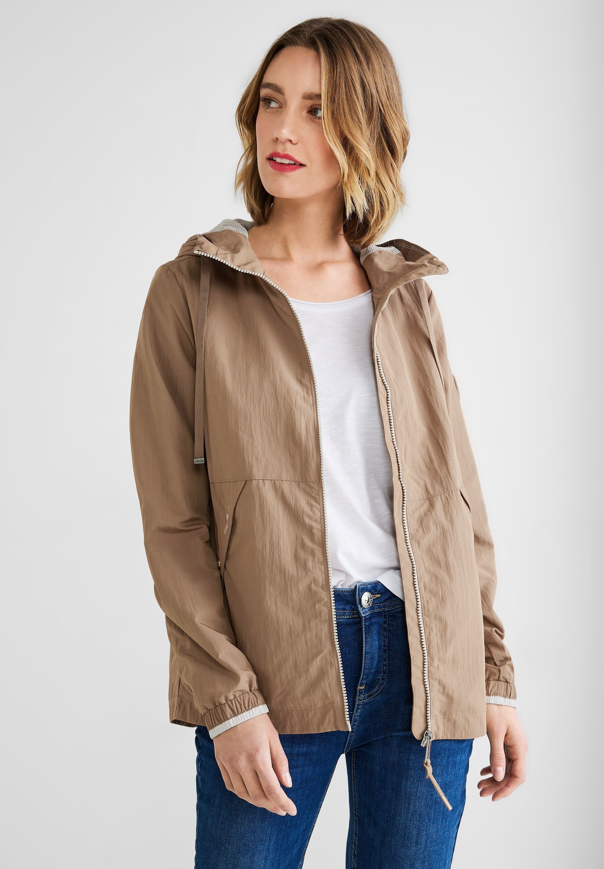 STREET ONE Windbreaker mit Kapuze dark nutty mocca