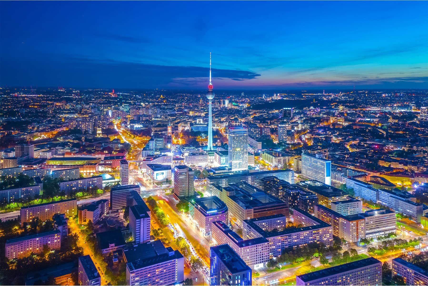 Muralo Fototapete Städte – Fototapete Wandtapete Vlies Wanddeko Wohnzimmer, bedruckt, Stadt – Berlin – Gebäude, 90 x 60 cm, Selbstklebende Folie