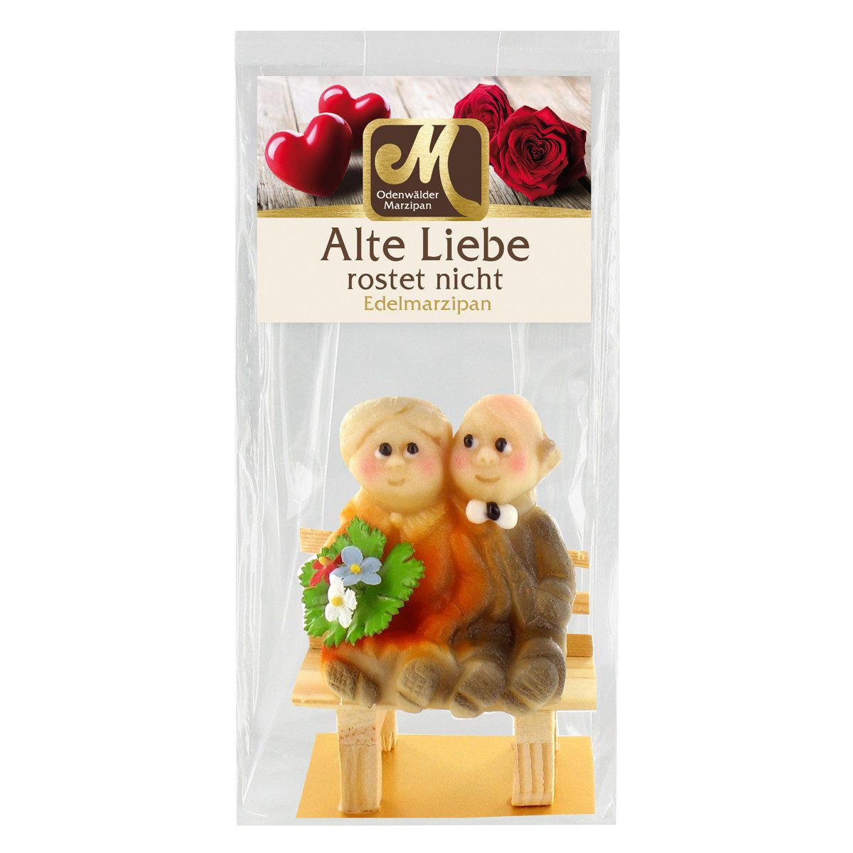 Odenwälder Marzipankonditorei Süßigkeit, Odenwälder Marzipan Oma und Opa Alte Liebe rostet nicht 75 g