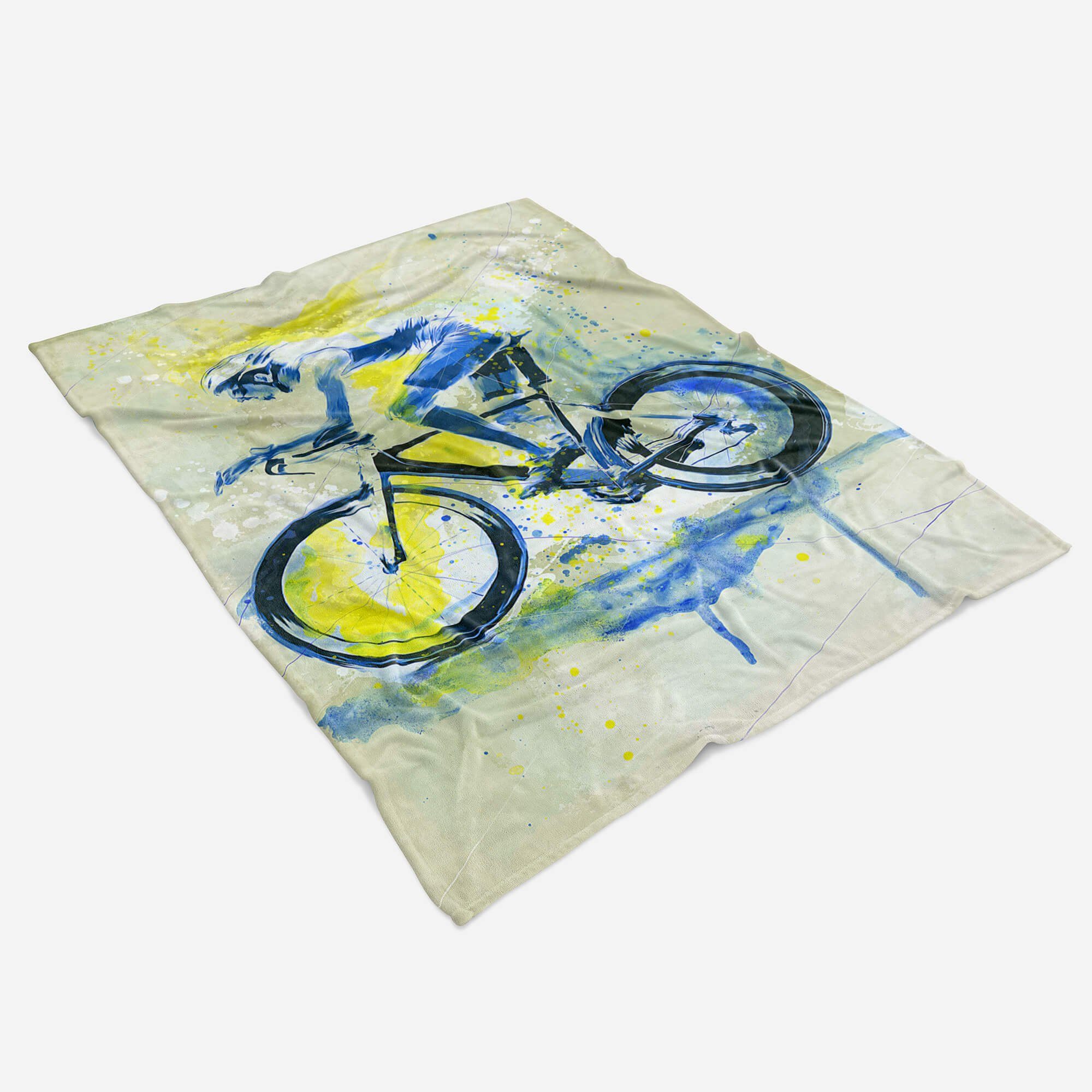 Handtücher SplashArt Sport Handtuch Strandhandtuch Saunatuch Kuscheldecke Kunstvoll Radsport Sportha, Baumwolle-Polyester-Mix (1-St), Handtuch