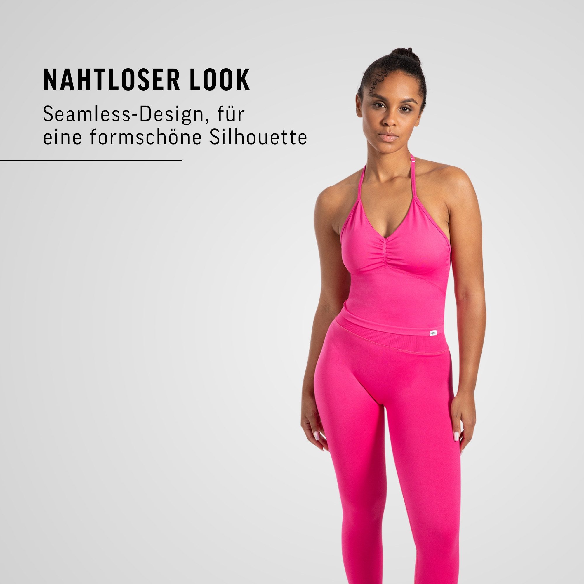 Smilodox Tanktop Malena, Crop Neckholder Sporttop, Ringdetails, Rückenfrei Tanktop nahtlos figurbetont, Sport Freizeit Yoga stylische Looks