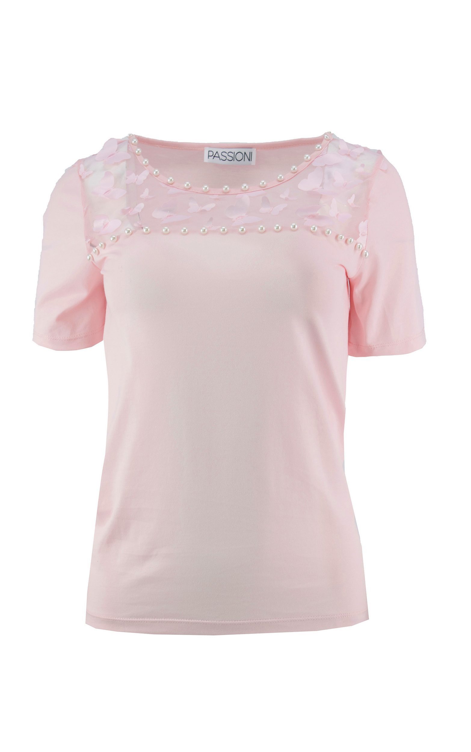 Passioni T-Shirt mit Netz- und Schmetterlingsdetails – Bild 3 von 4