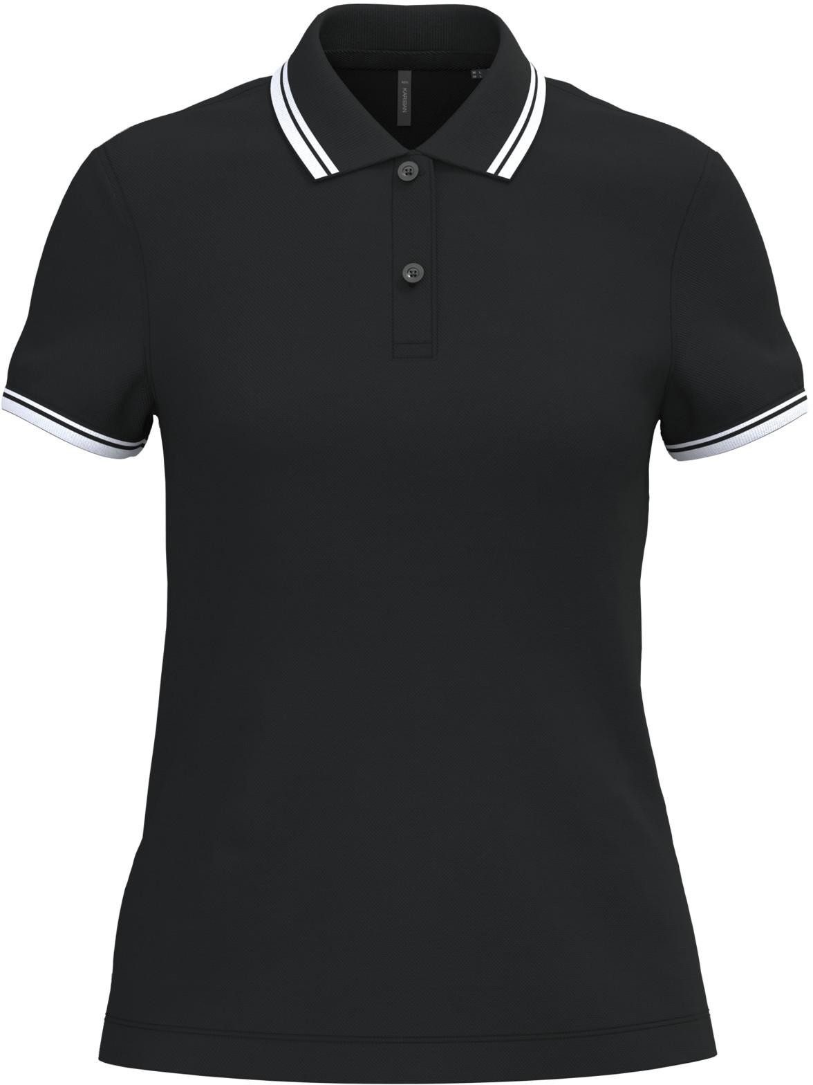 Kariban Poloshirt Polohemd für Damen mit kurzen Ärmeln und kontrastfarbenen Pa