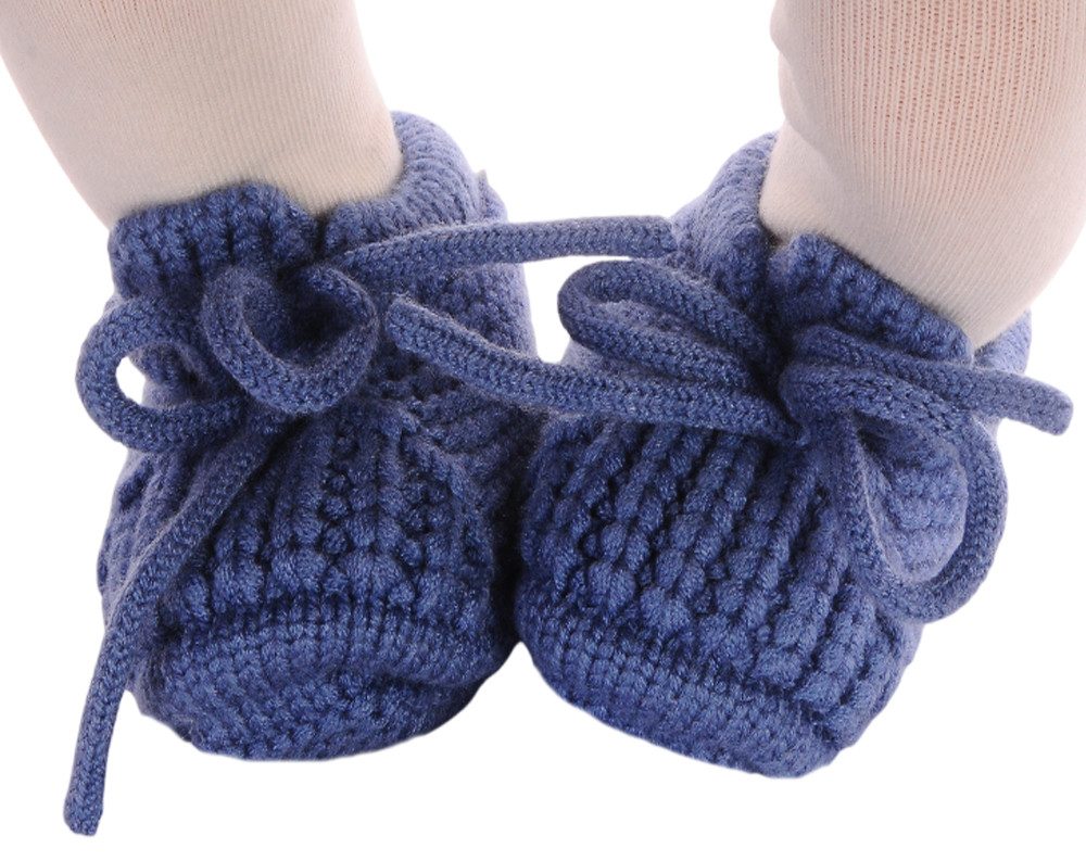 La Bortini Підслідники Baby Strickschuhe Шкарпетки 3-6Mon Stricksocken Erstlingssocken weich, in Blau, für Neugeborene, warme Підслідники