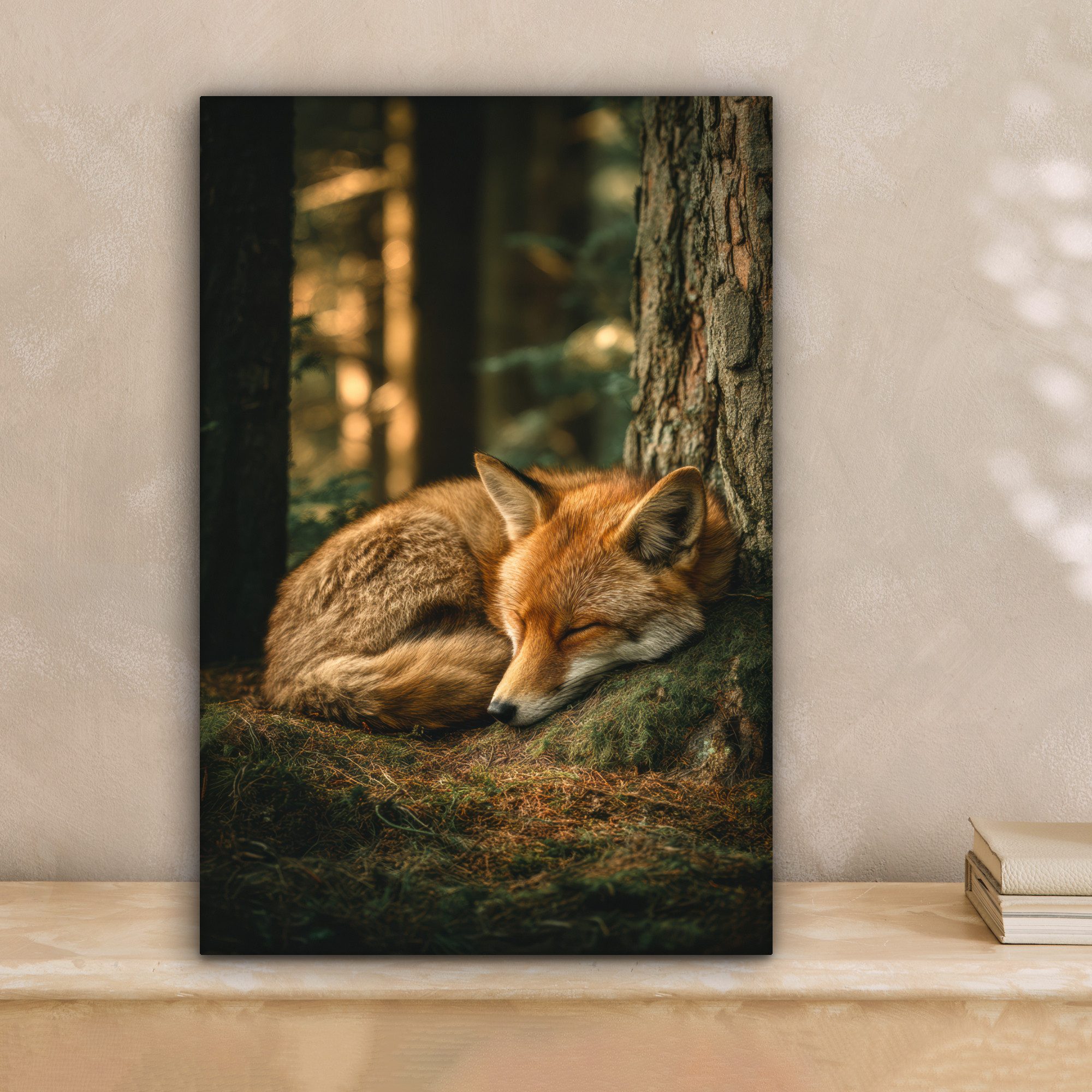 OneMillionCanvasses® Leinwandbild Fuchs - Wald - Schlaf, Fotodruck (1 St), günstig online kaufen
