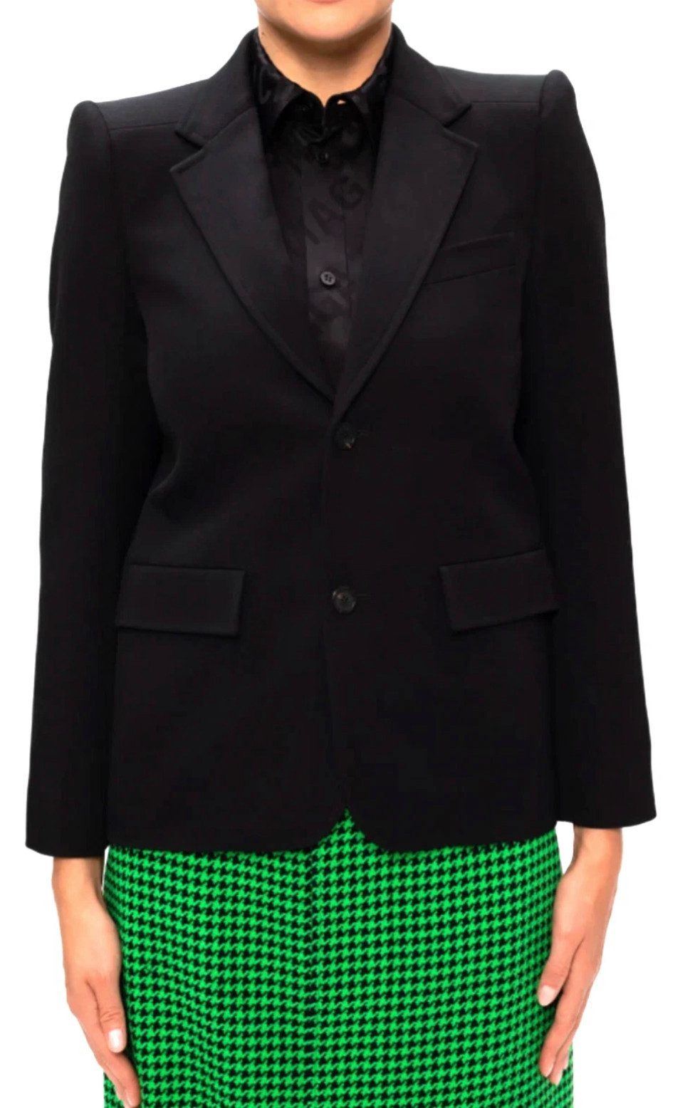 Balenciaga Kurzblazer Wool Curved Shoulder Blazerjacke Sammlerstück Aus feiner italienischer Wolle mit luxuriösem Cupro-Futter