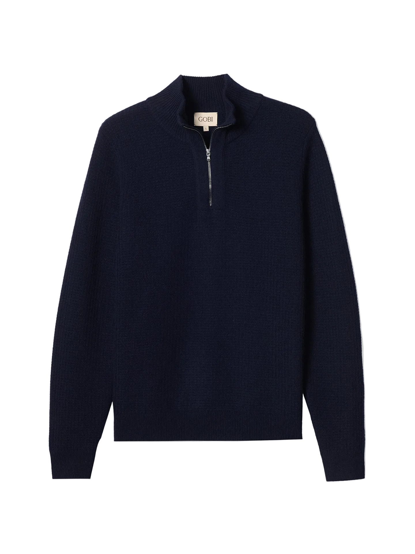Polokragenpullover Herren Kaschmir-Pullover im Waffelstrick
