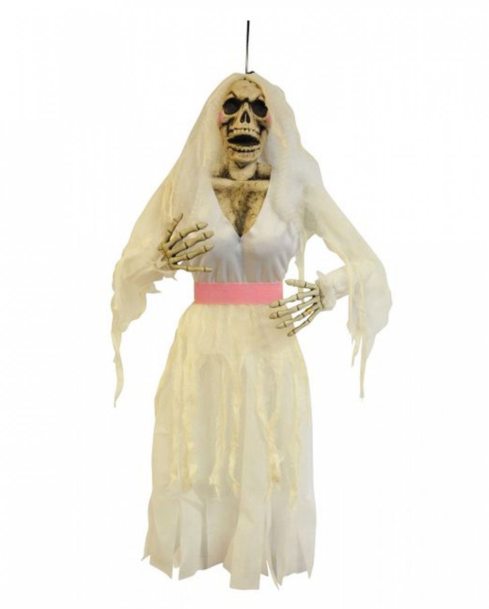 Horror-Shop Dekofigur Skelett Zombie Braut als Hängefigur für Halloween