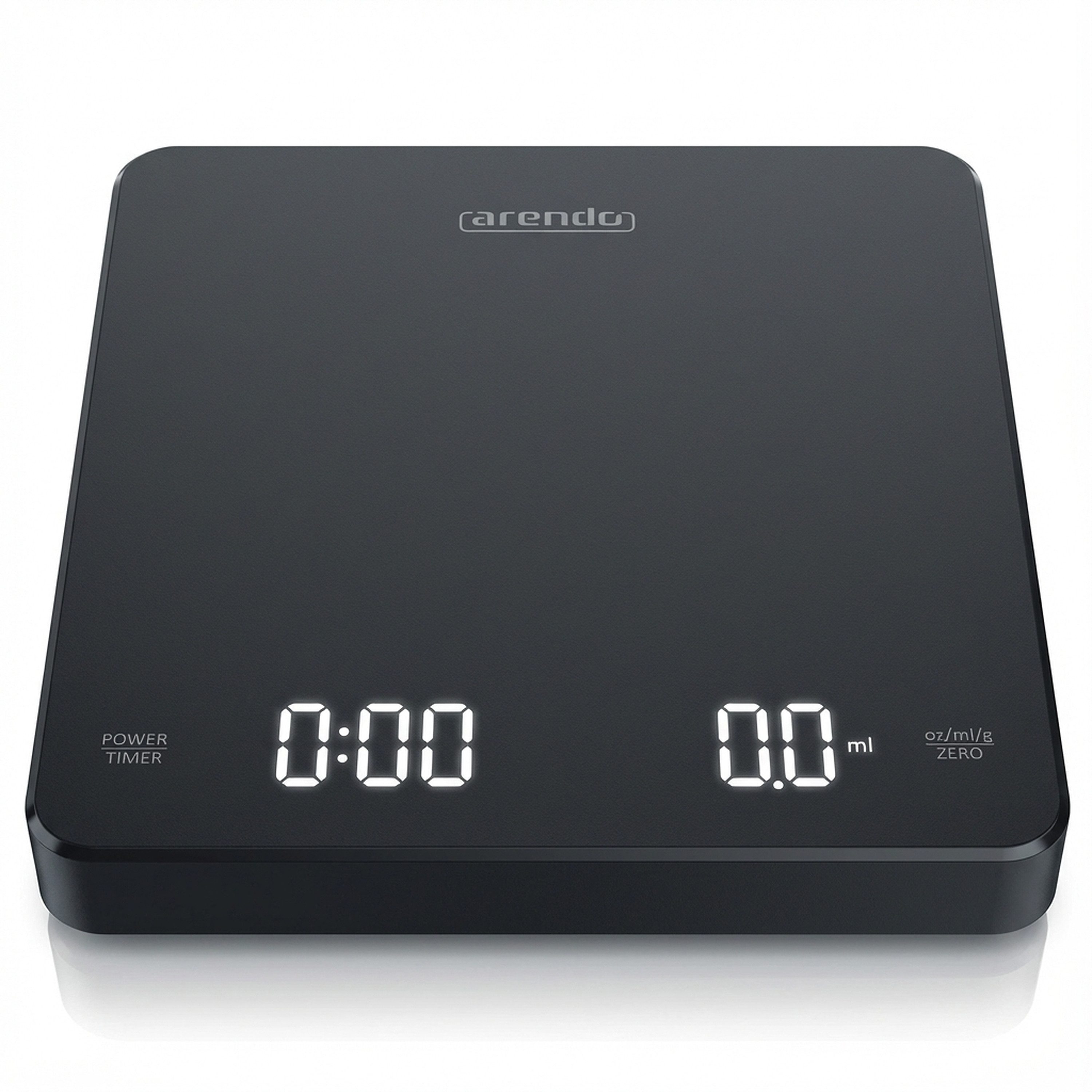 Arendo Küchenwaage digitale Kaffewaage, Baristawaage, Feinwaage 0,1 g Auflösung, 3kg max., (1-tlg), für Kaffee Espresso Shot Tee Gewürze Backzutaten, Tara, g/ml/oz/lb/fl