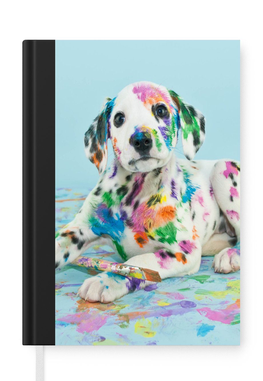 Hund Journal, 98 A5, Tagebuch, Merkzettel, Farbe - MuchoWow Blau, Haushaltsbuch Notizheft, Notizbuch Seiten, -
