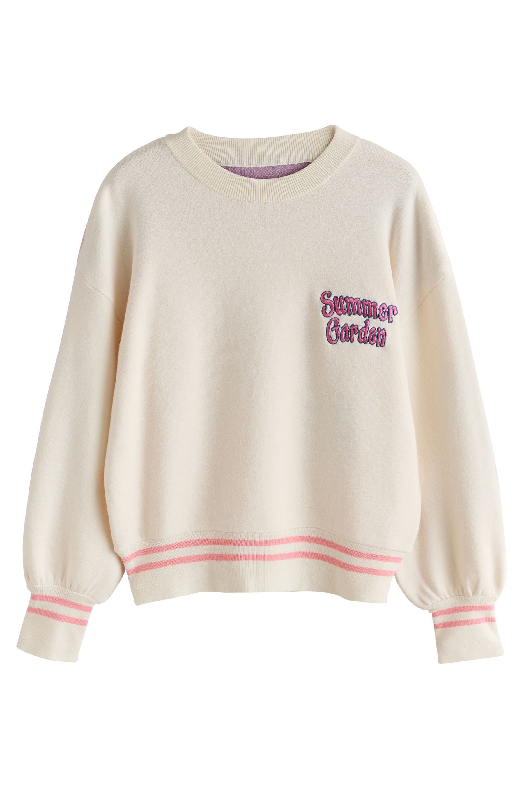 Next Strickpullover Sweatshirt mit Grafik in Strickoptik, Zitrone (1-tlg)