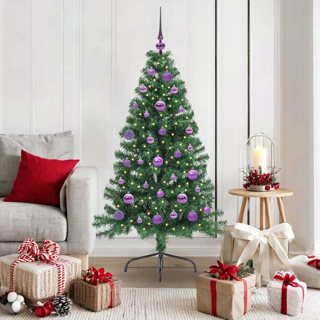 Künstlicher Weihnachtsbaum Grün 150 cm mit warmweißen LED-Lichtern