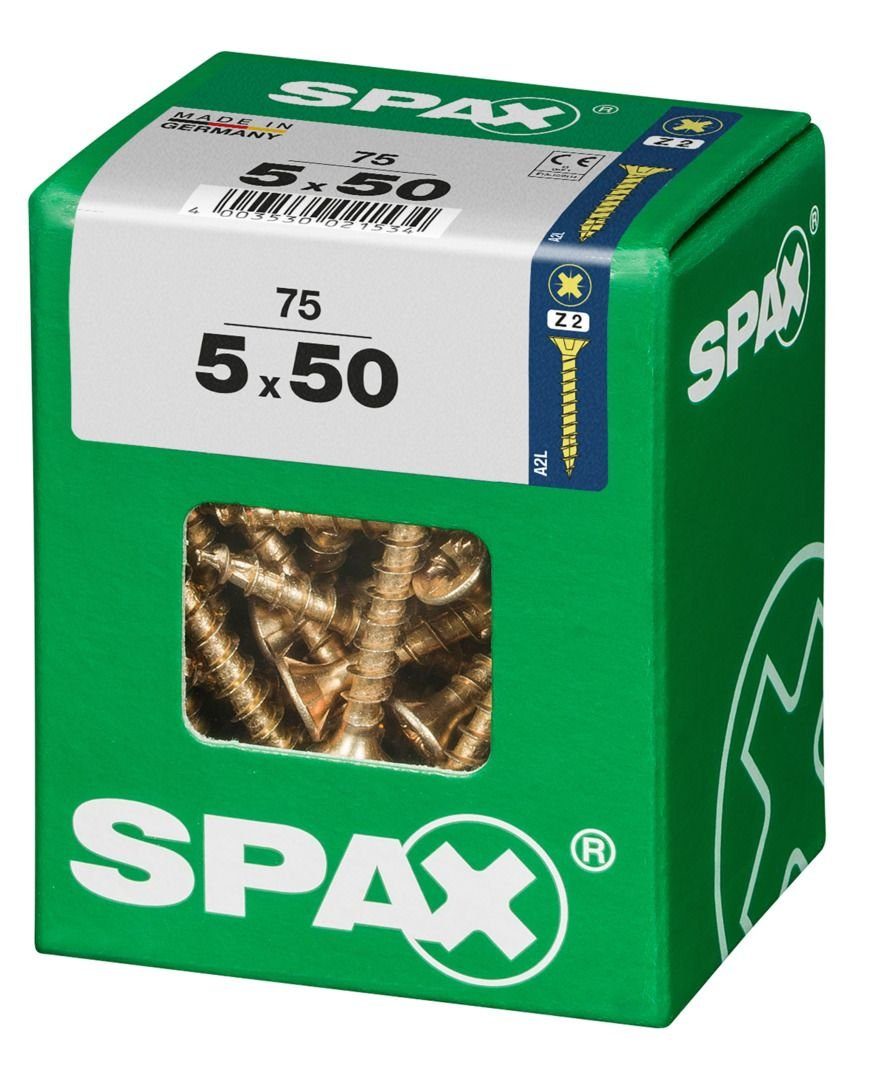 SPAX Holzbauschraube Spax Universalschrauben 5.0 - 2 mm 75 x 50 Stk. PZ