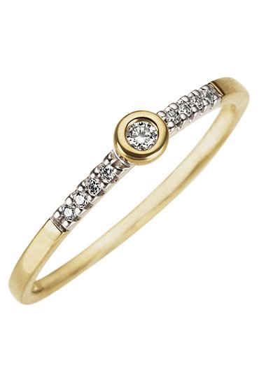 Firetti Diamantring Schmuck Geschenk Gold 333 Damenring Verlobungsring Goldring Memoire, mit Brillanten