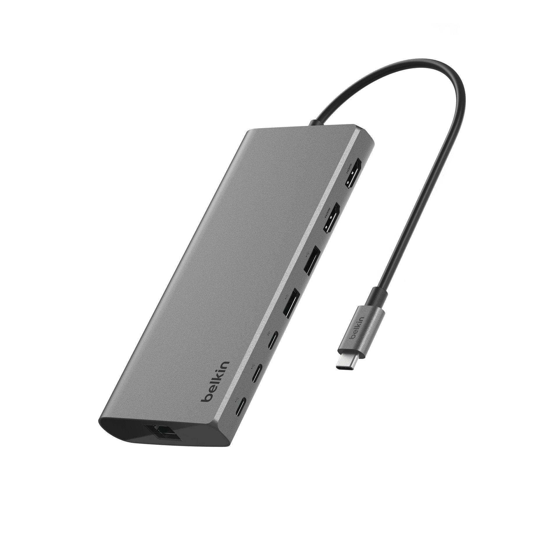 Belkin Laptop-Dockingstation Connect Universal USB-C-8-in-1-Core-Hub für zwei Bildschirme, (1 St), unterstützt 2 UHD Monitore, 4K/60 Hz und 4K/30 Hz