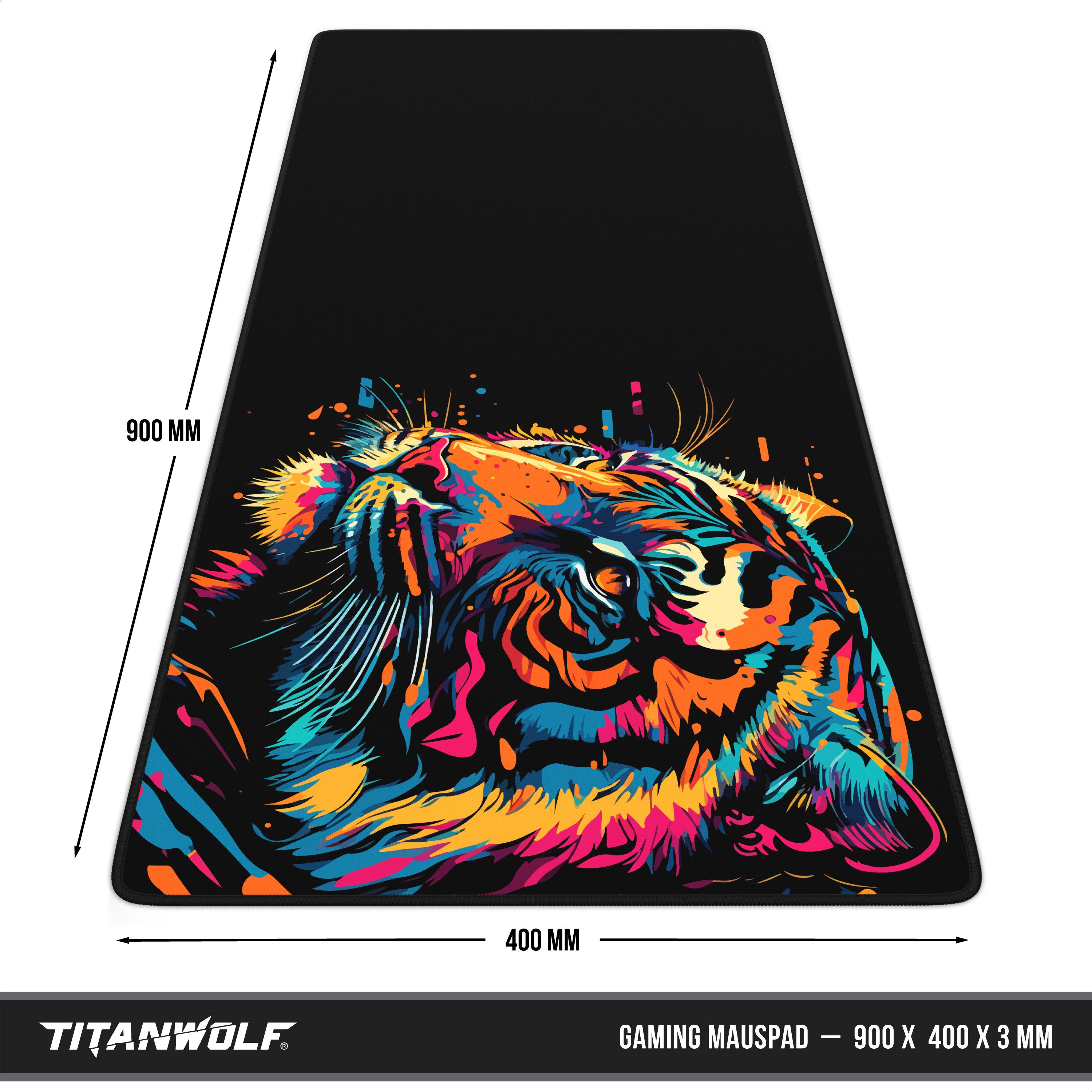 Titanwolf Gaming Mauspad XXL Speed Mousepad 900 x 400 x 3 mm, Schreibtischauflage, abwaschbar (1-St), rutschfeste Rückseite, Geschwindigkeit & Präzision, Colour – Bild 2 von 5