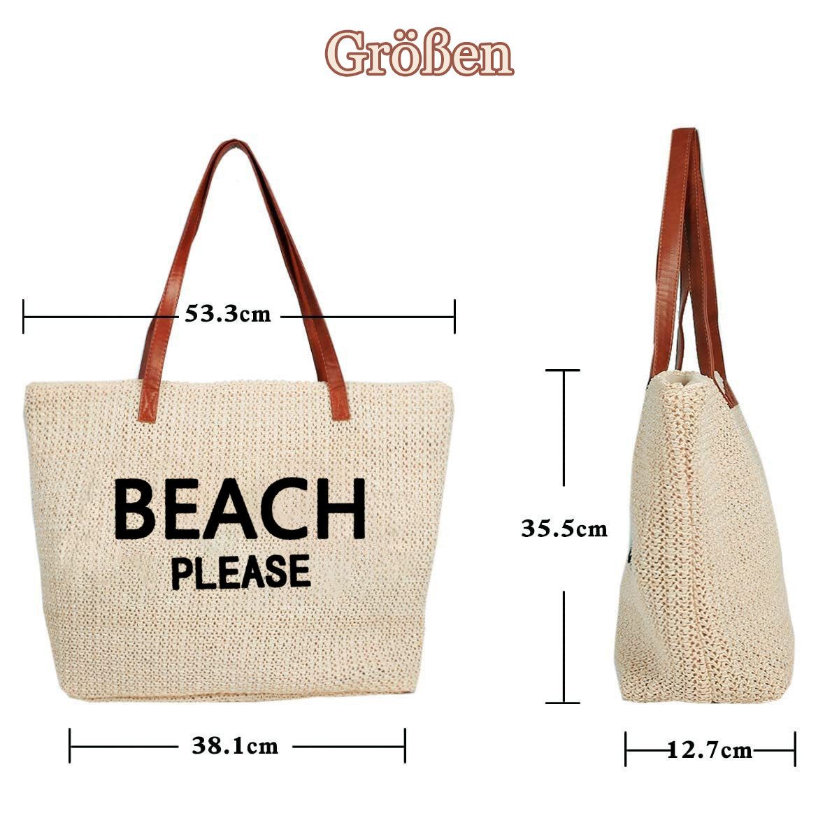 ZEUOPQ Strandtasche Große Damen Korbtasche Schultertasche günstig online kaufen