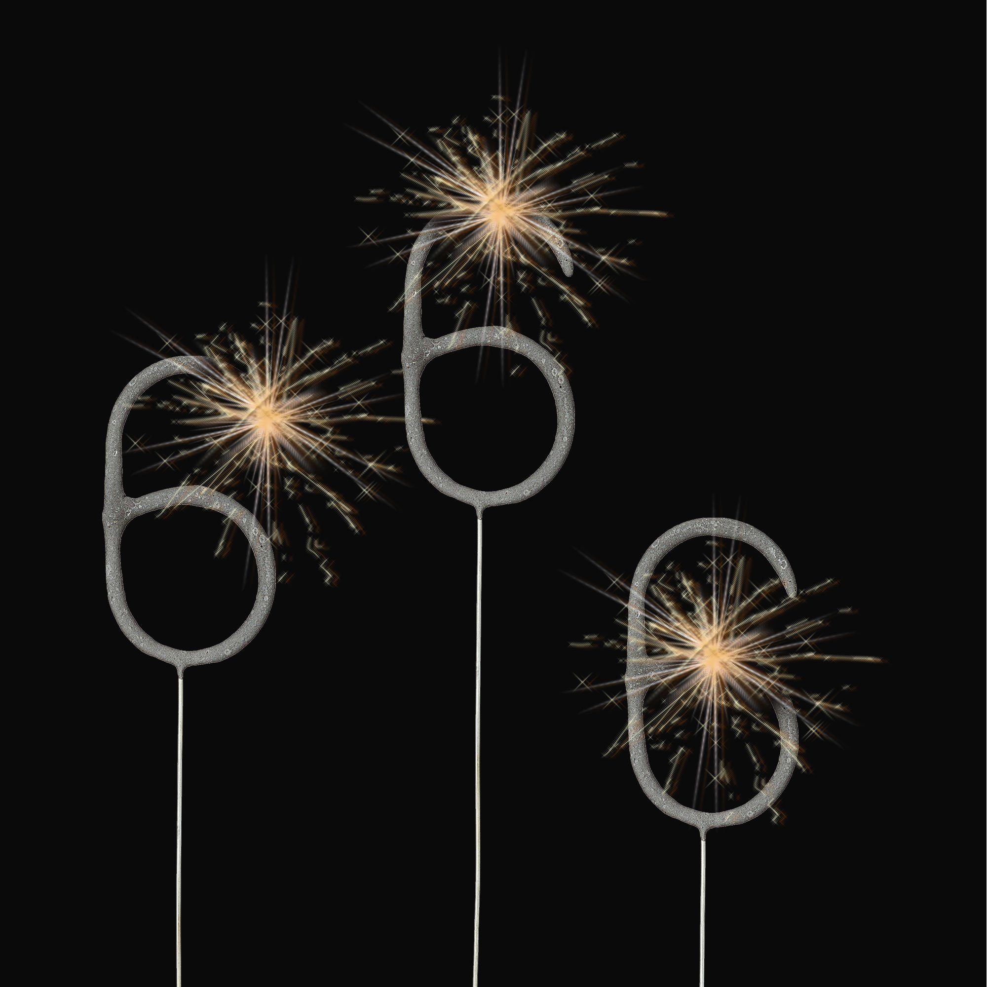 CEPEWA Geburtstagskerze Wunderkerze Zahl Sechs 12er Set Brenndauer 40-45 sek. Sternsprüher