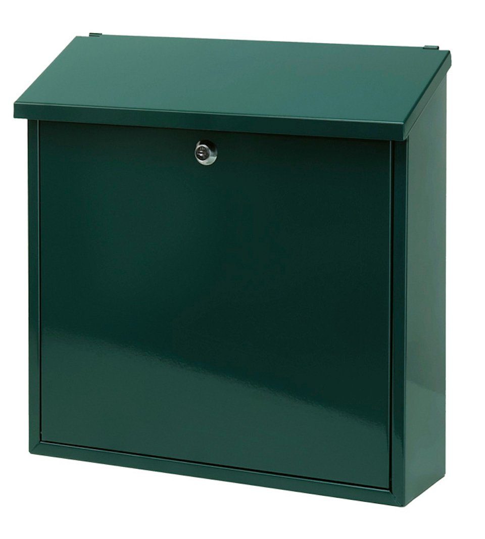 PROREGAL® Wandbriefkasten Wandbriefkasten Malagan mit Zylinderschloss, Edelstahl / Silber