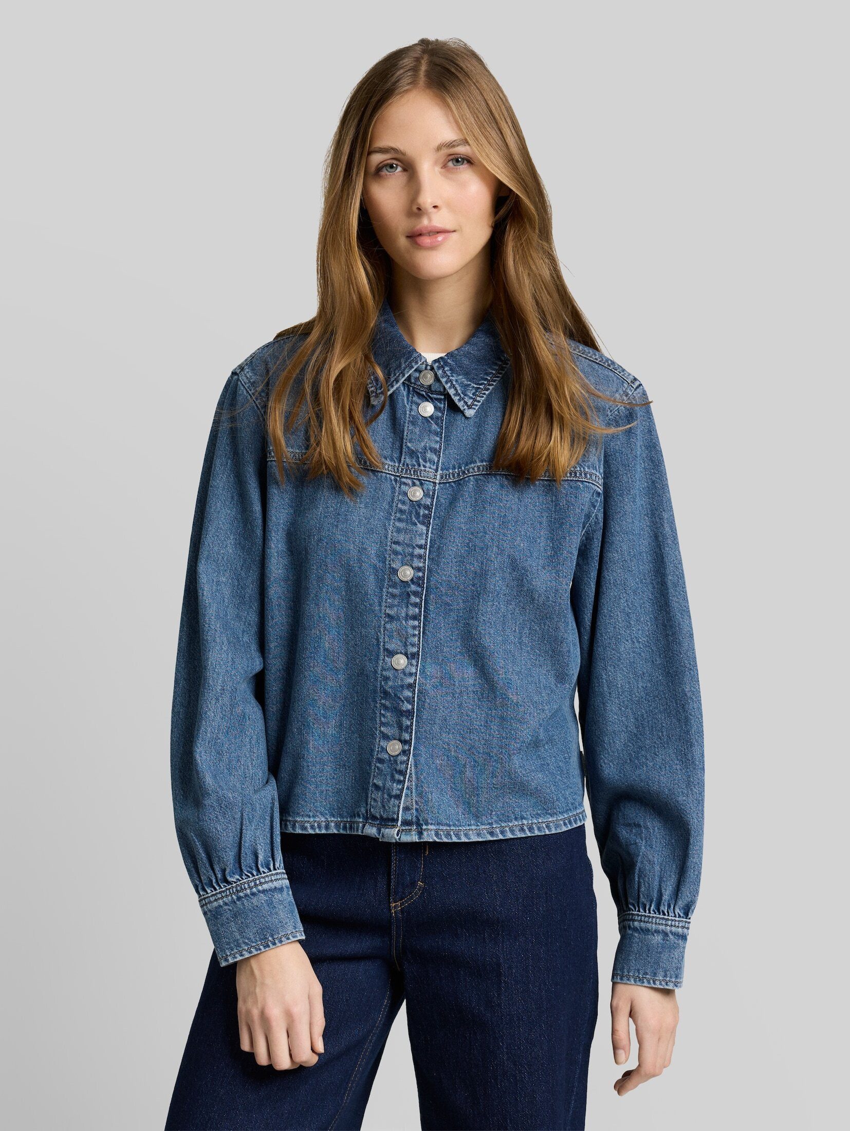 TOM TAILOR Denim Langarmbluse Blusen & Shirts Boxy Fit Jeanshemd