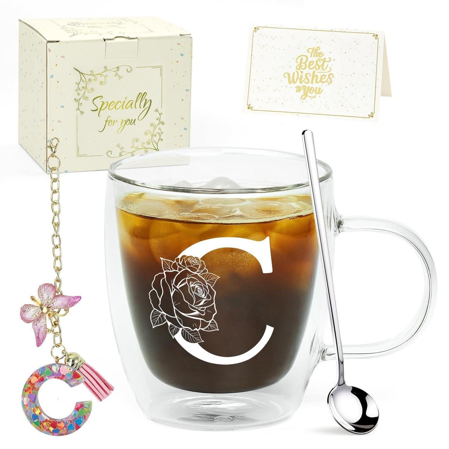 LuxusKollektion Latte-Macchiato-Glas Latte Macchiato Glas mit Initialen A-Z, Glas