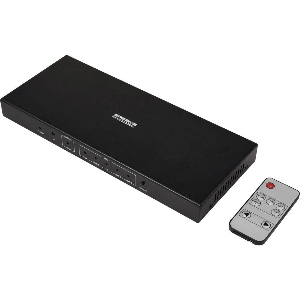 SpeaKa Professional SpeaKa Professional SP-HDPS-300 5 Port HDMI-Switch mit Fernbedienung, Netzwerk-Adapter
