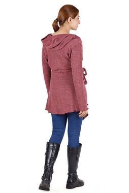 Guru-Shop Langjacke Pixi Wickel-Strickjacke - altrosa