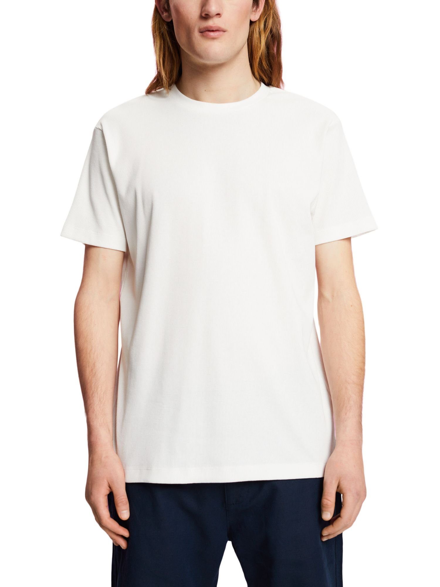 OFF T-Shirt Collection Geripptes (1-tlg) Esprit T-Shirt WHITE