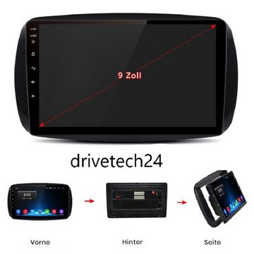 GABITECH für Mercedes Smart Fortwo 2014-2019 9 Zoll Android 13 Autoradio GPS Einbau-Navigationsgerät