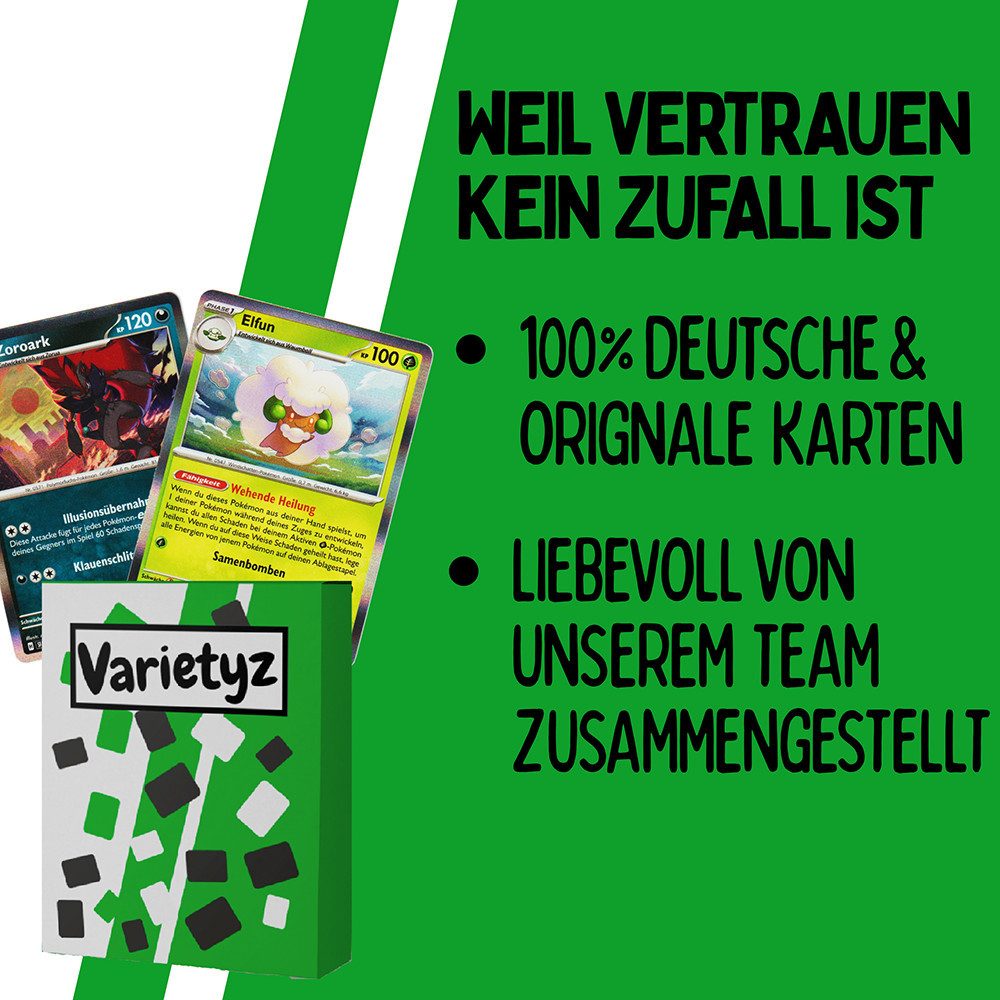 Varietyz Sammelkarte 50 verschiedene Pokemon Karten Deutsch Original Karten Set