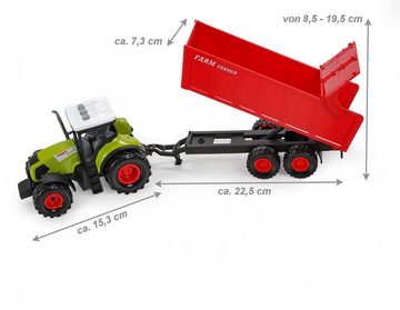 Bubble-Store Spielzeug-Traktor Bauernhof-Set, (Friktionsantrieb), Traktor mit Pflug-Anhänger und Ladekran