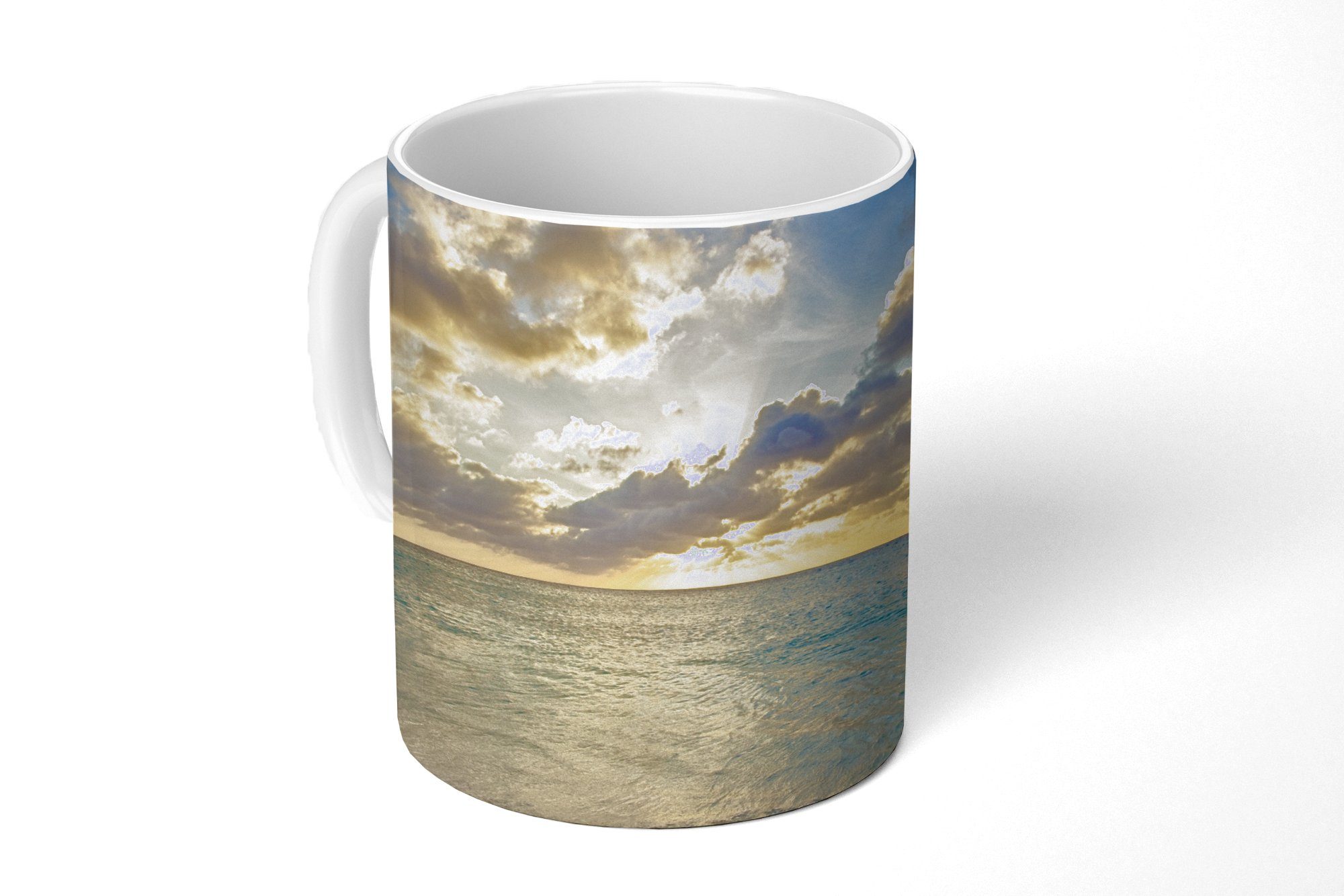 Keramik, Wolken Teetasse, Tasse Teetasse, Geschenk - - Kaffeetassen, - Sonne, Becher, Meer Strand MuchoWow