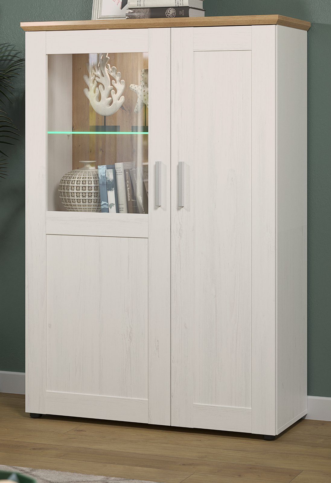 Furn.Design Stauraumvitrine Cloud (Highboard in Pinie günstig online kaufen