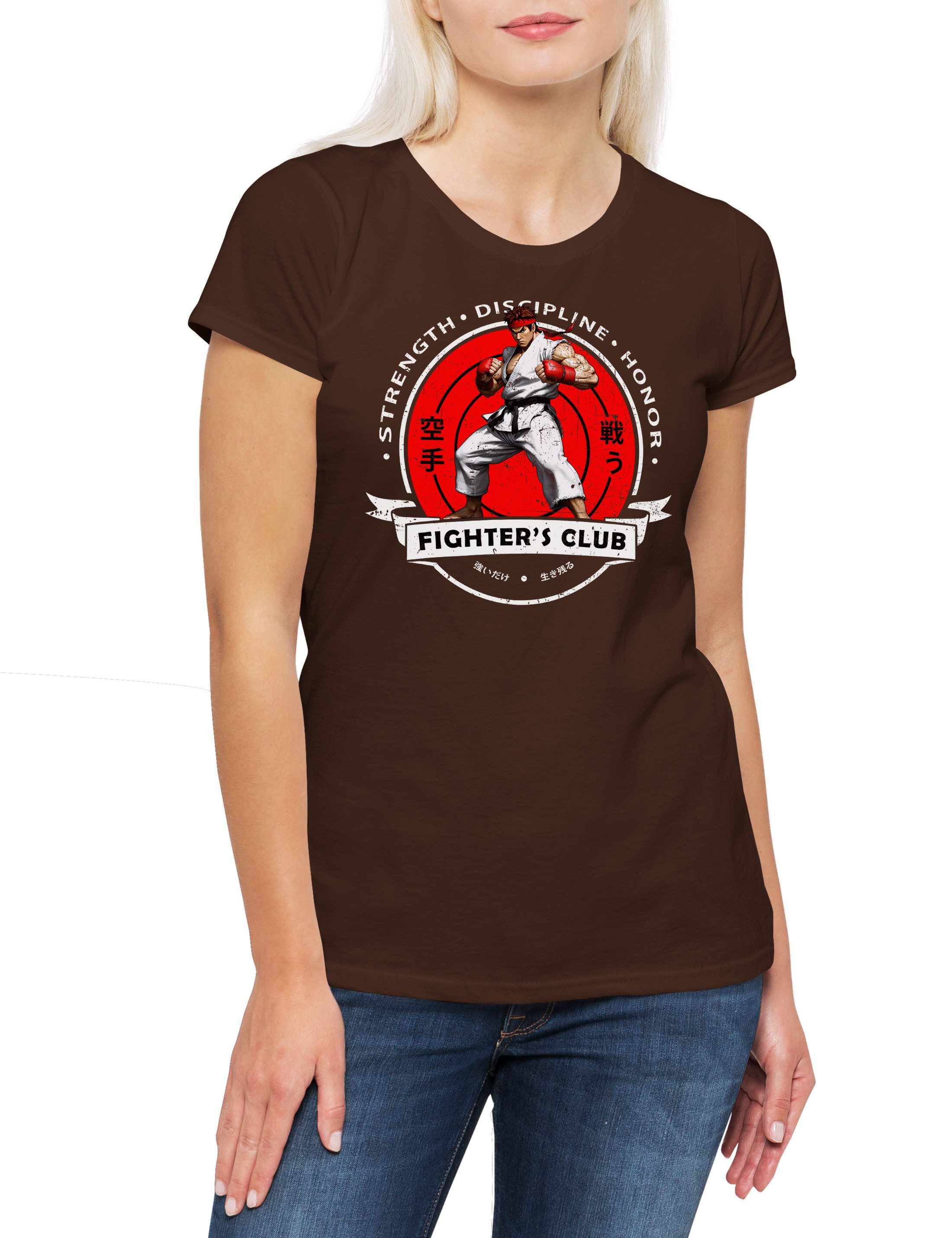 Urban Backwoods Print-Shirt Fighter's Club Ryu II Damen T-Shirt Fighter SF Karate Hadouken Street (1-tlg) Ken Kung Fu Martial