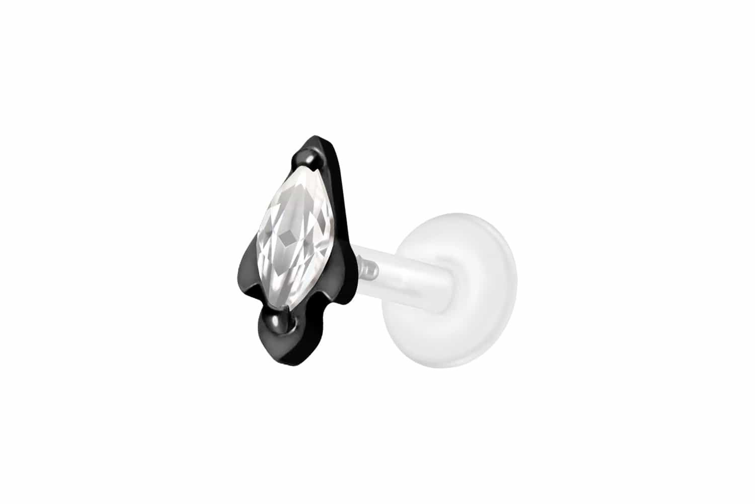 PIERCINGLINE Piercing-Set PTFE Labret mit Innengewinde + Titan-Aufsatz KRISTALLRAKETE (Labrets, 1-tlg)