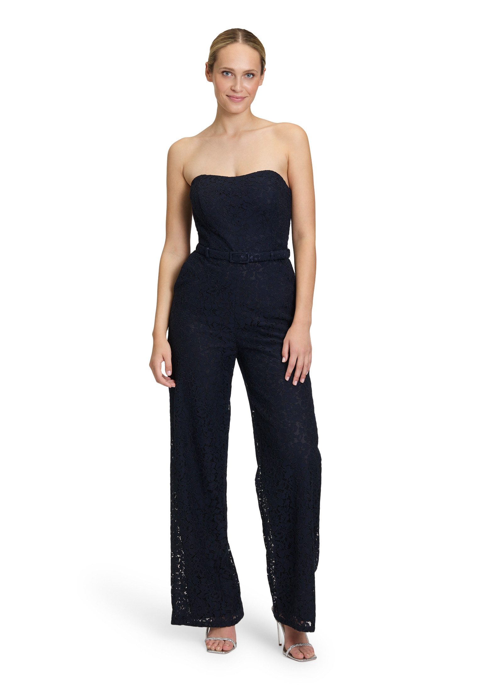 Vera Mont Overall Damen Jumpsuit mit Spitze (1-tlg) Gürtel