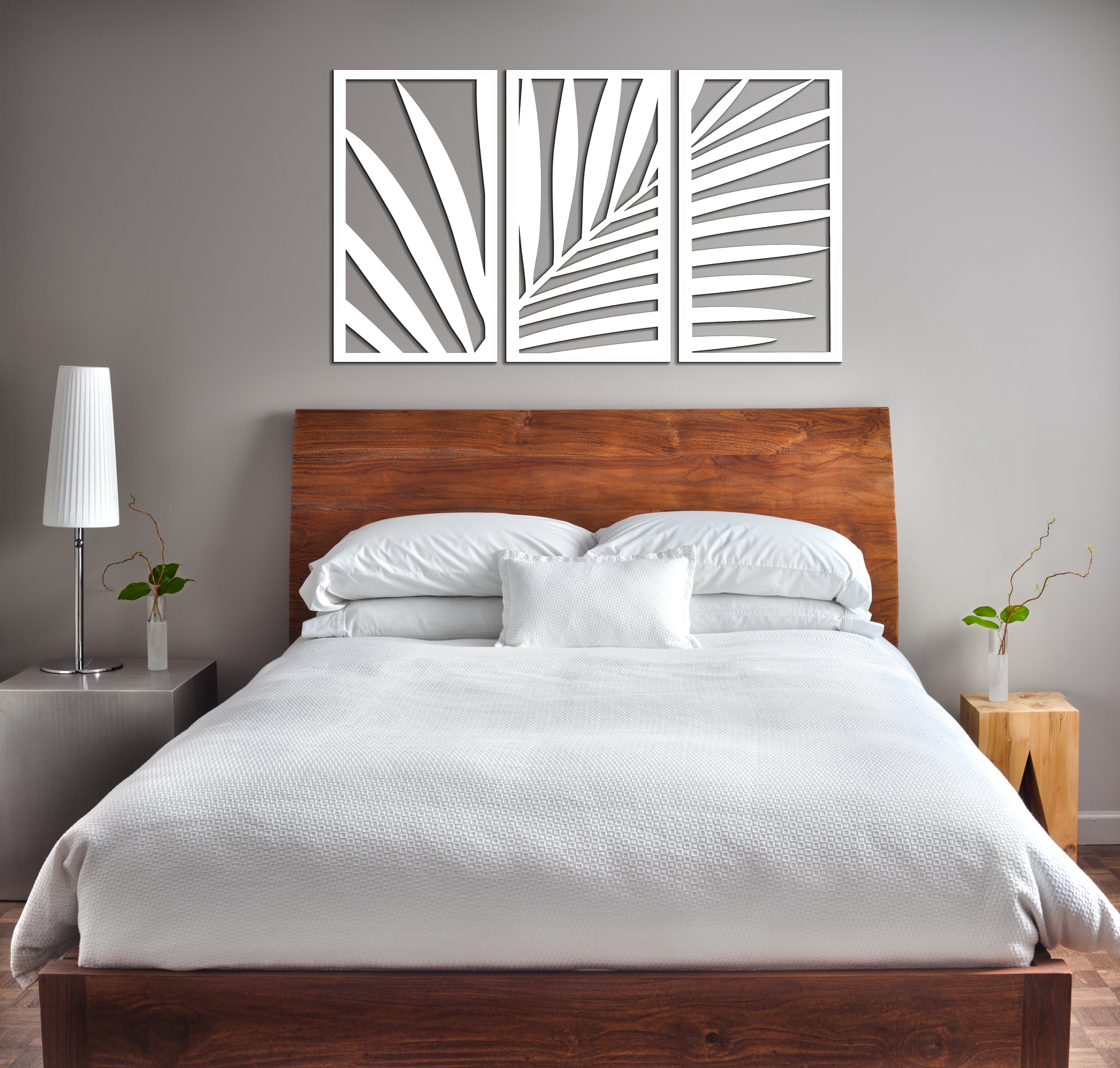 ORNAMENTI Wanddekoobjekt 3D grosse tropischer Wanddeko, Stil Holzbild,Palmblatt, Wandpaneel